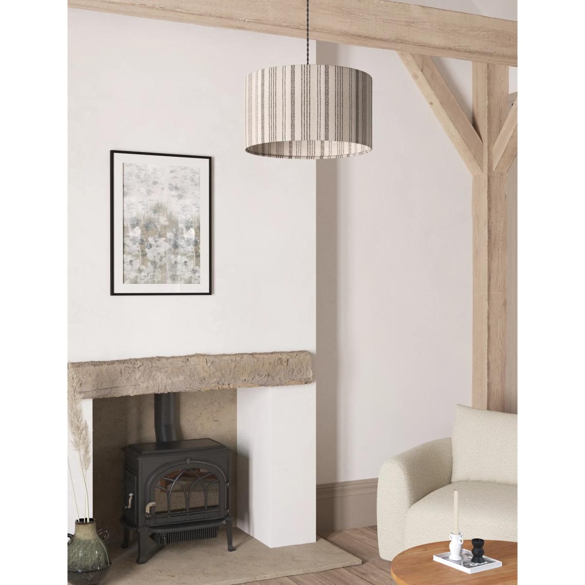 M&S Noah Hessian Striped Lamp Shade - Natural, Natural – image 2