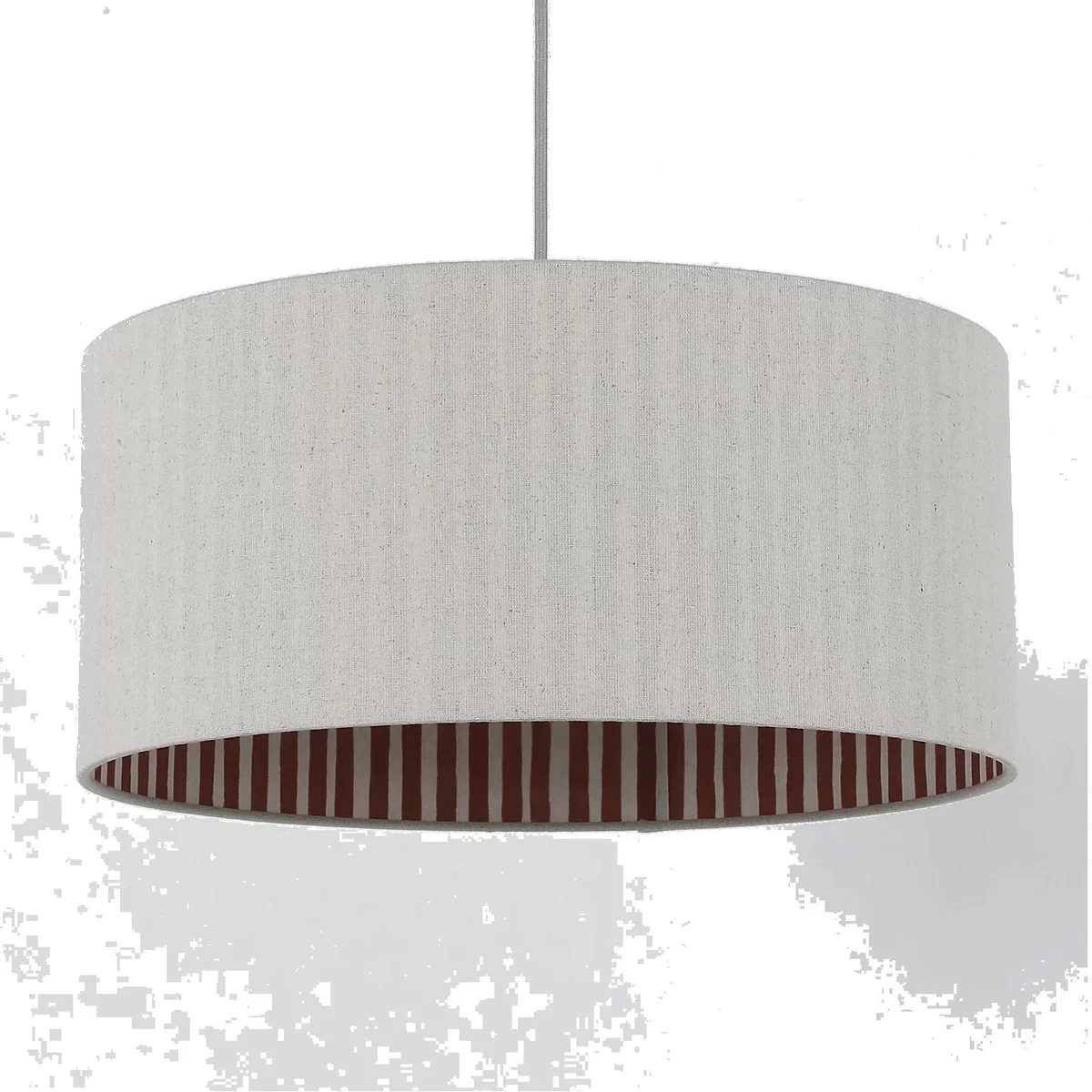 M&S Watercolour Stripe Drum Lamp Shade - Dark Red, Dark Red,Green – image 1