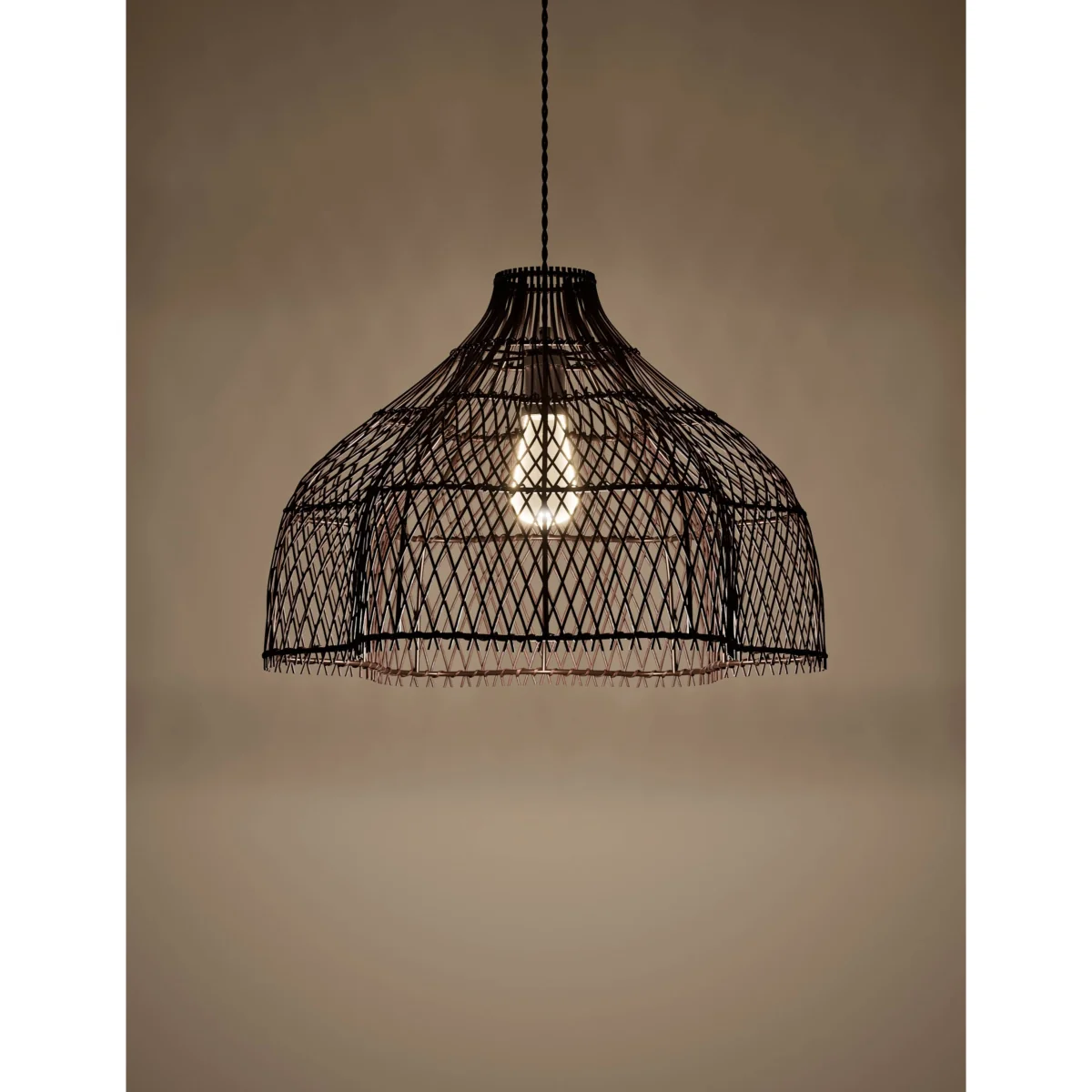 M&S Open Weave Squiggle Ceiling Lamp Shade Dark Brown – image 2