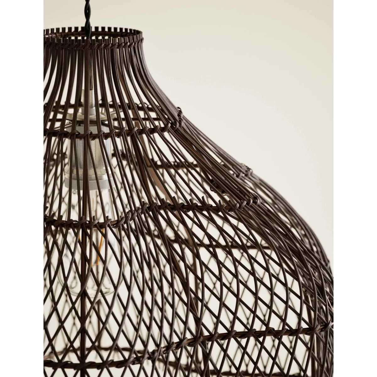 M&S Open Weave Squiggle Ceiling Lamp Shade Dark Brown – image 3
