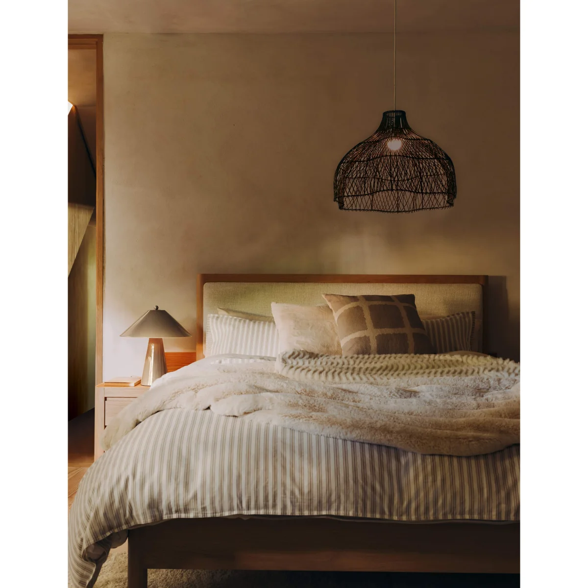 M&S Open Weave Squiggle Ceiling Lamp Shade Dark Brown – image 4