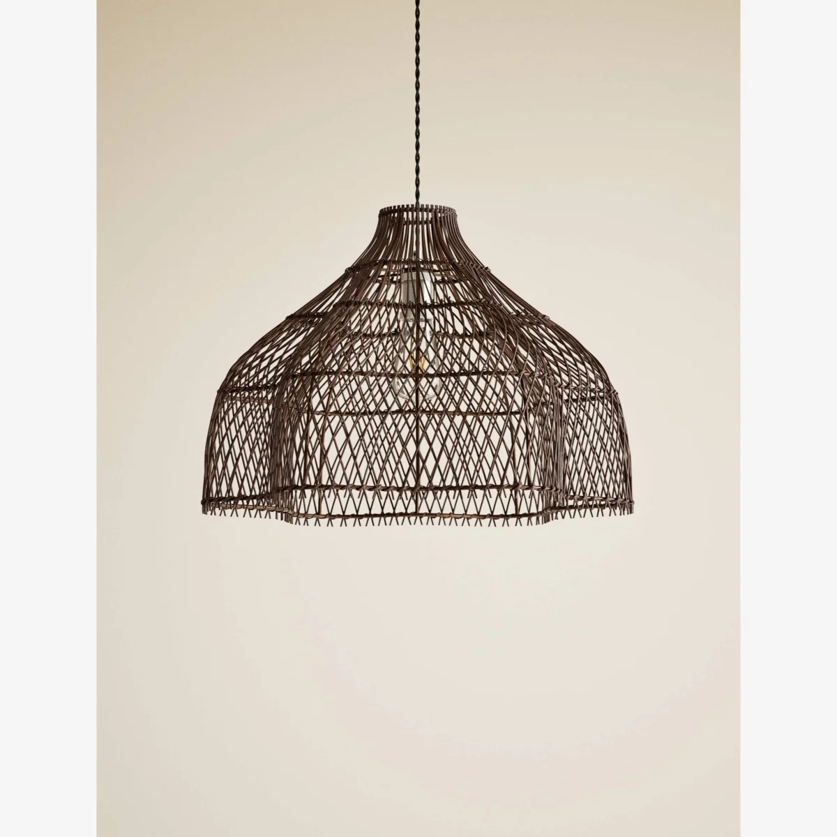 M&S Open Weave Squiggle Ceiling Lamp Shade Dark Brown – image 1