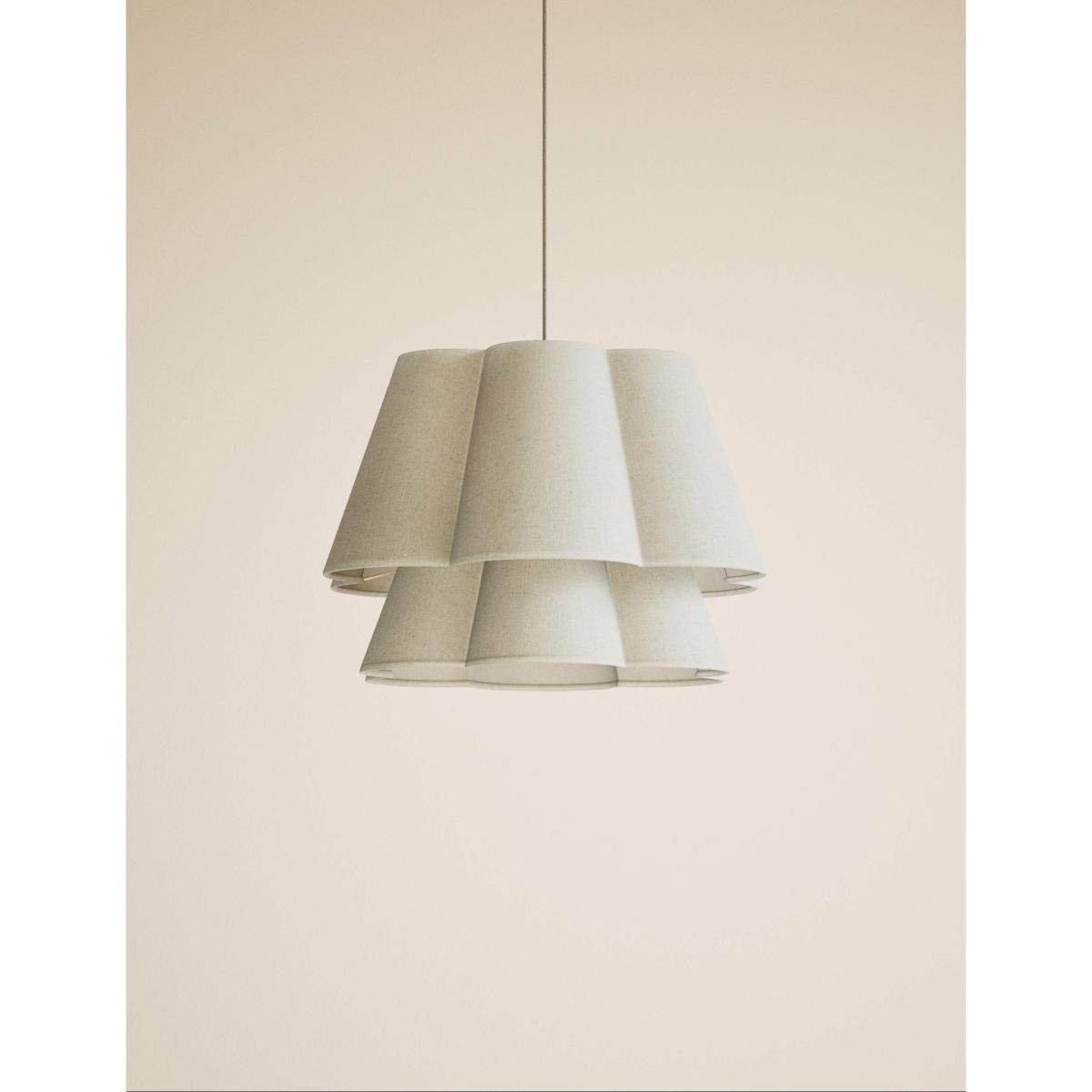 M&S Collection 2 Tier Scallop Lamp Shade - Natural, Natural – image 3