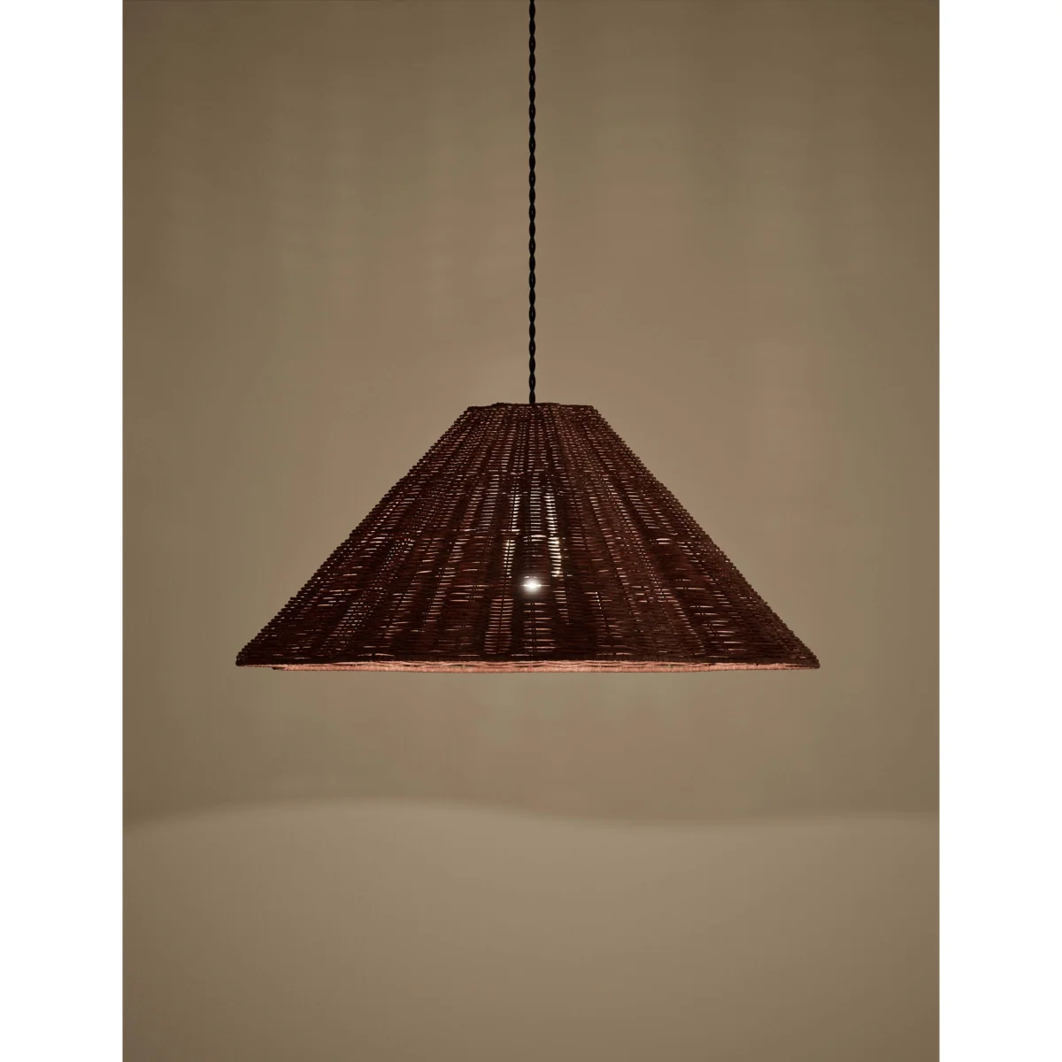 M&S Rattan Scallop Large Easy Fit Lamp Shade Brown – image 2