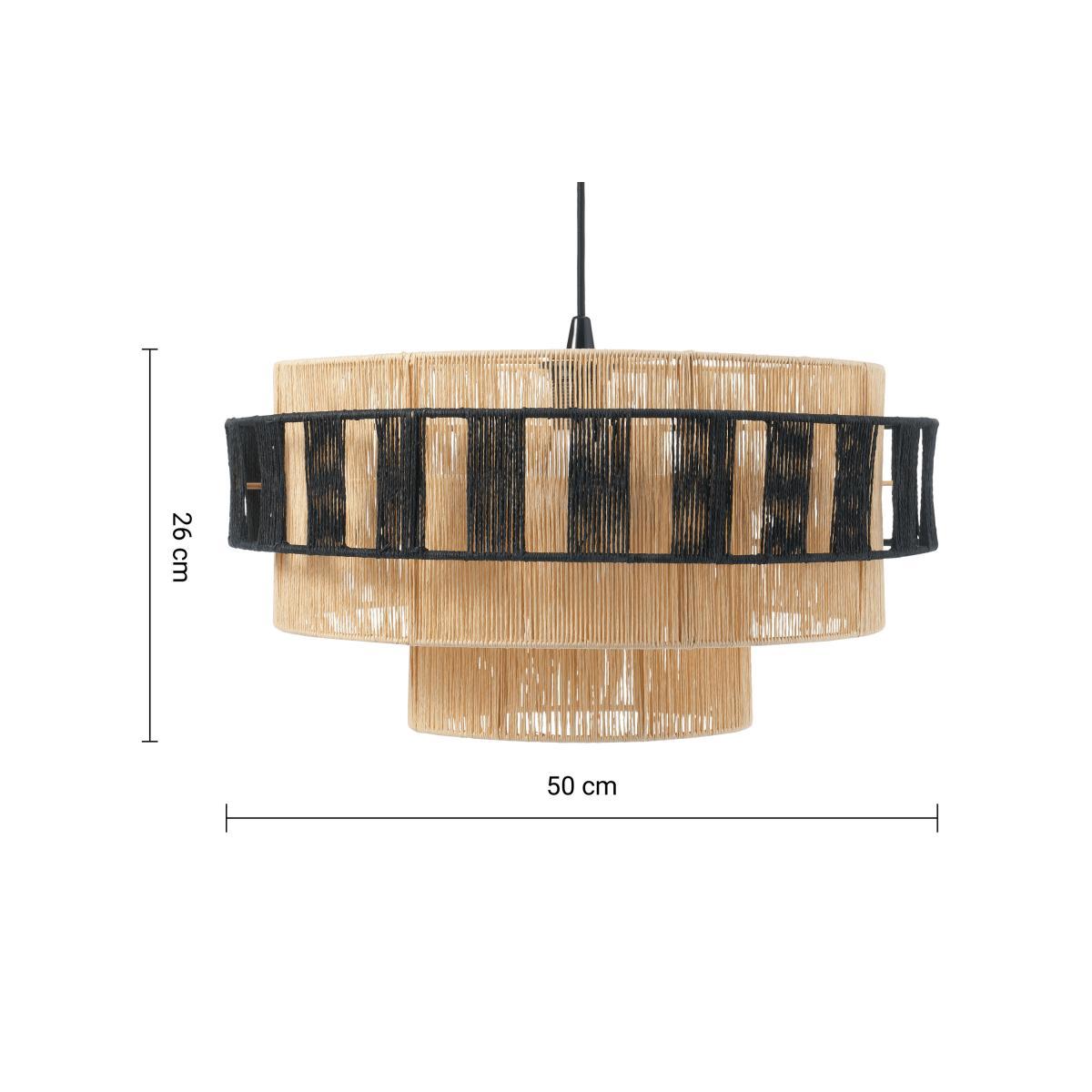 Lovato Pendant Shade, Natural & Black Raffia – image 9
