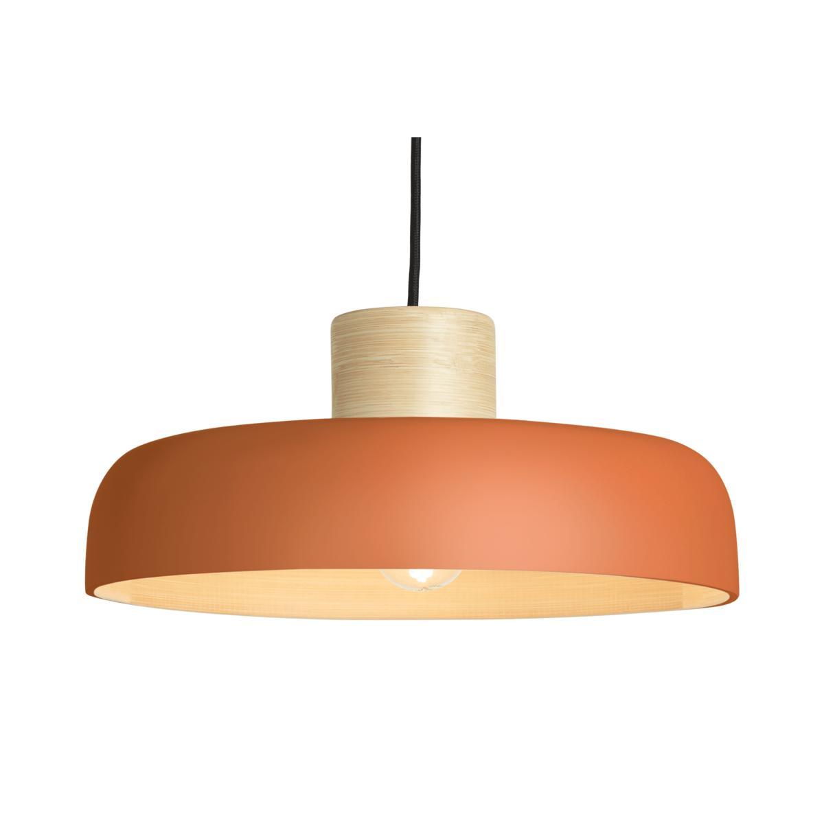 Todd Pendant Lamp Shade, Orange & Bamboo – image 2