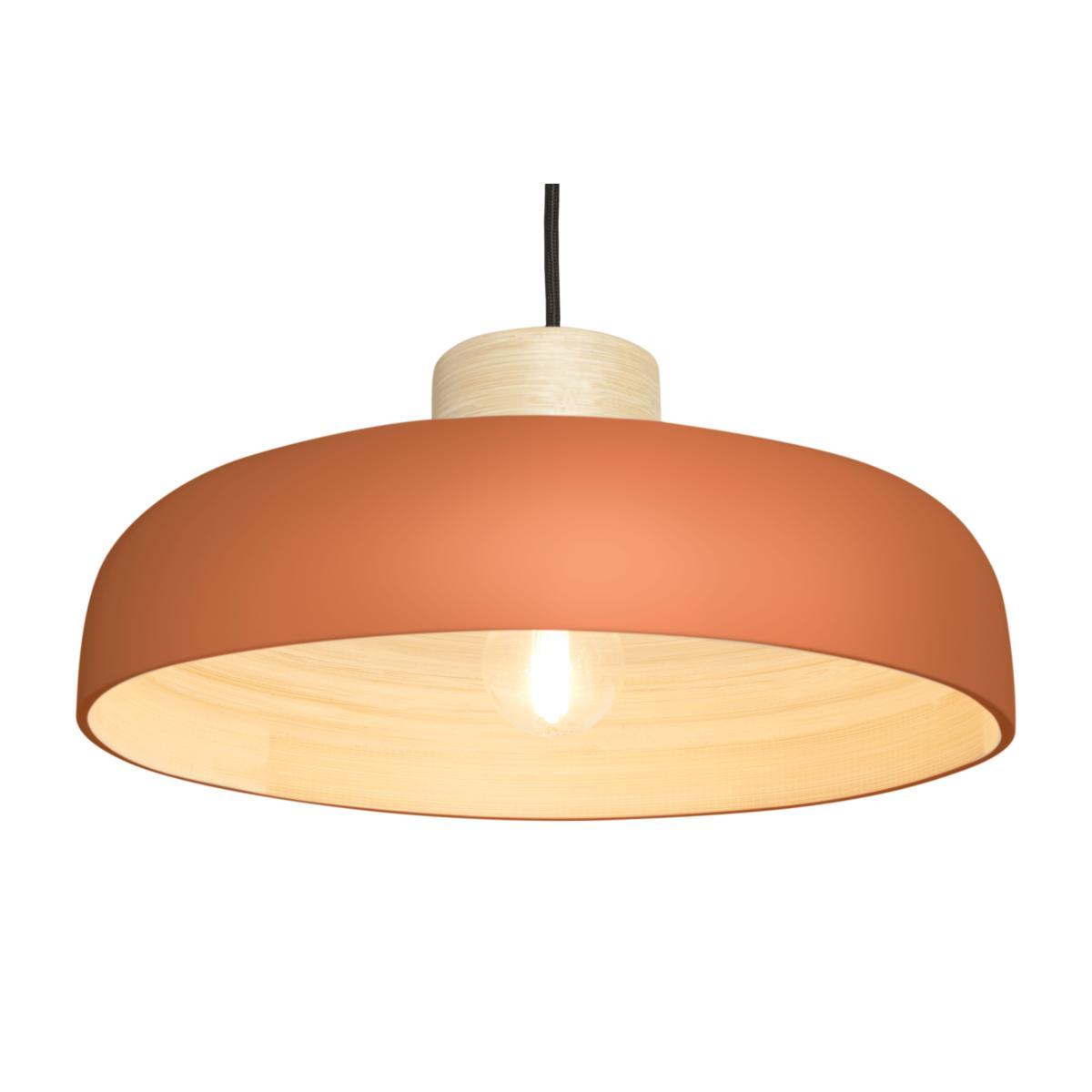 Todd Pendant Lamp Shade, Orange & Bamboo – image 4
