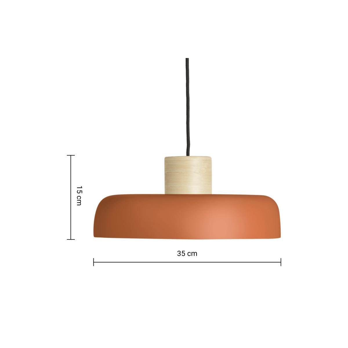 Todd Pendant Lamp Shade, Orange & Bamboo – image 7