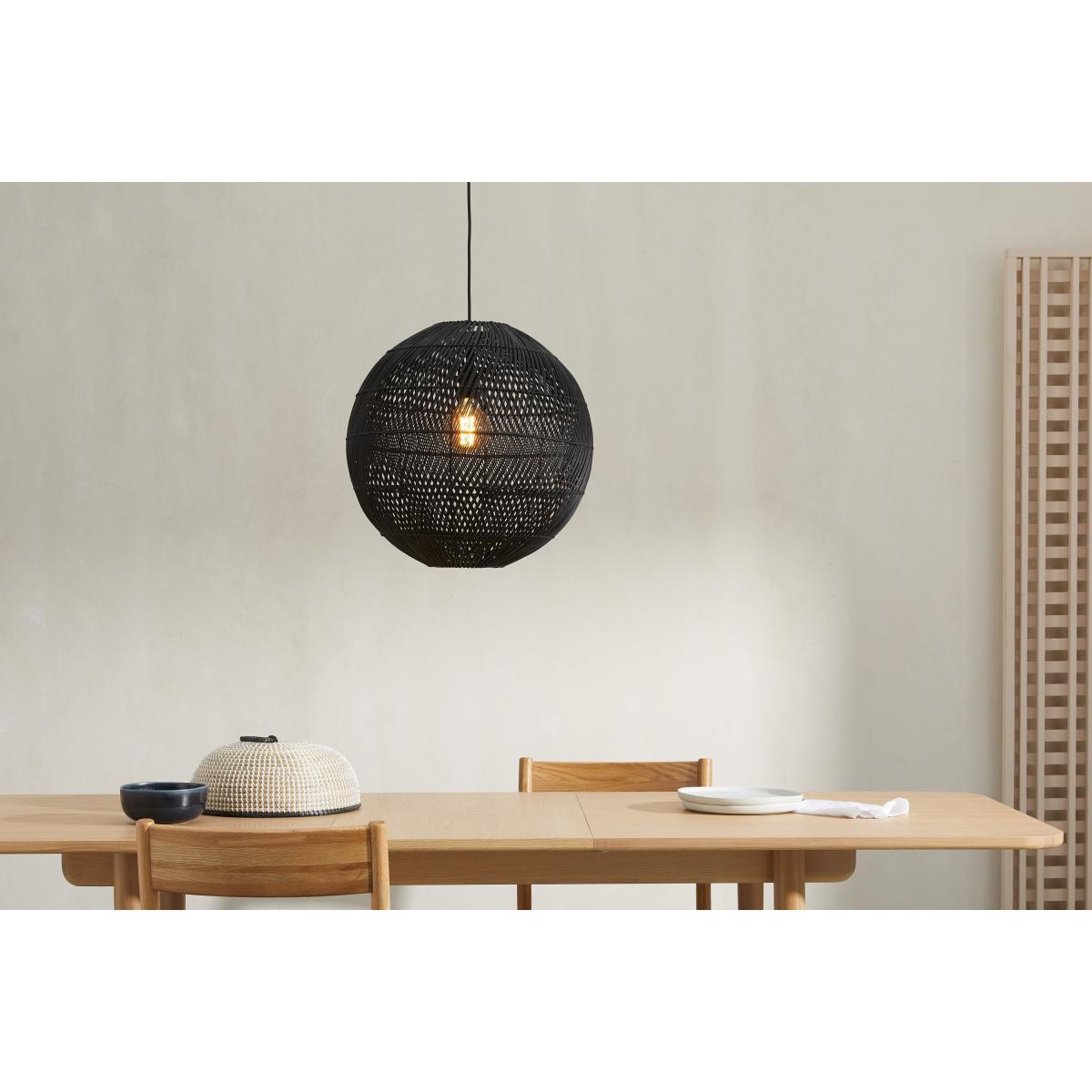 Java Round Lamp Shade, Black Rattan – image 3