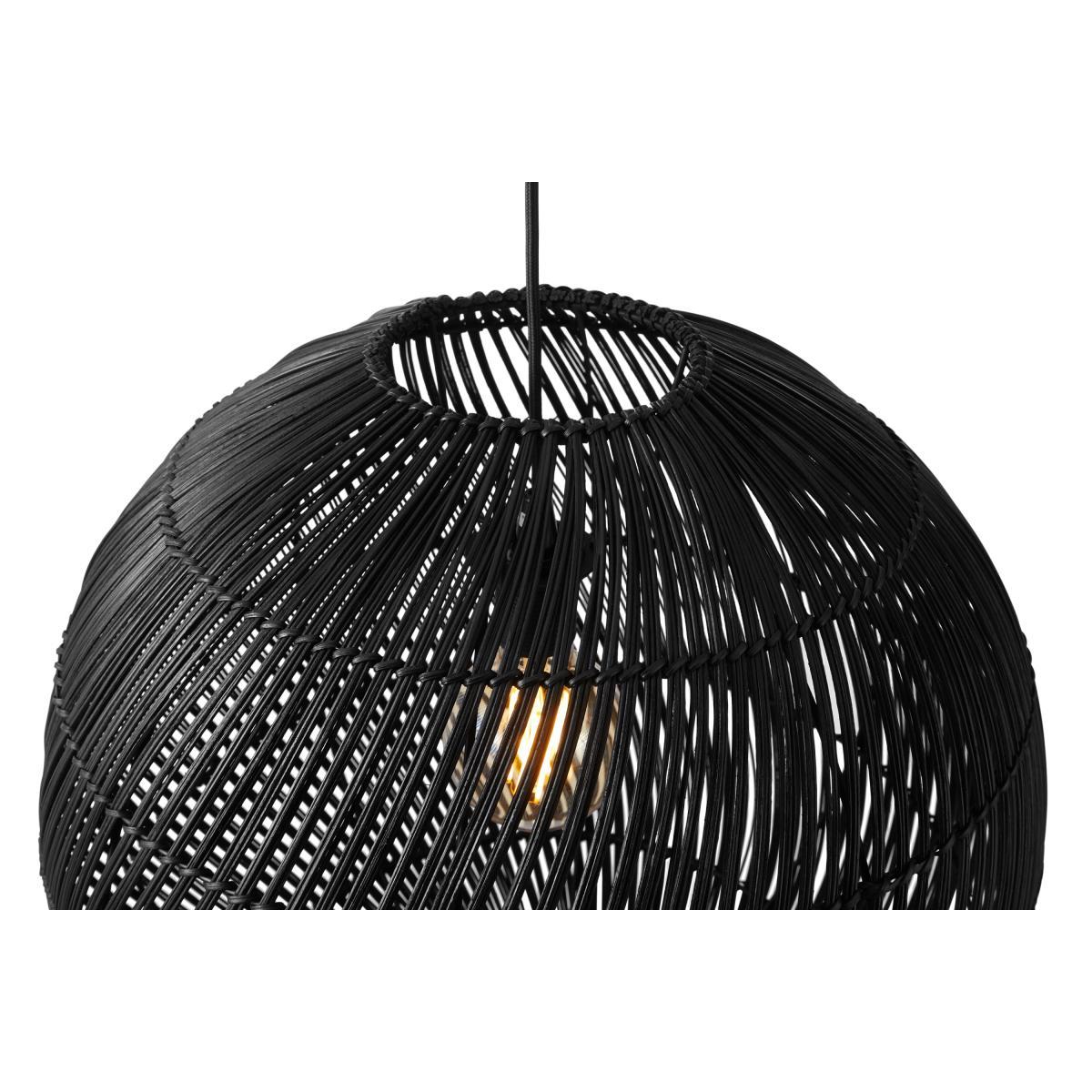 Java Round Lamp Shade, Black Rattan – image 6