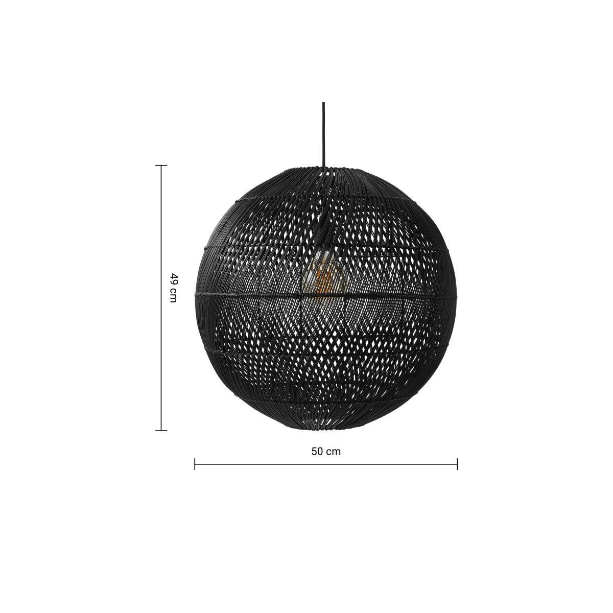 Java Round Lamp Shade, Black Rattan – image 8