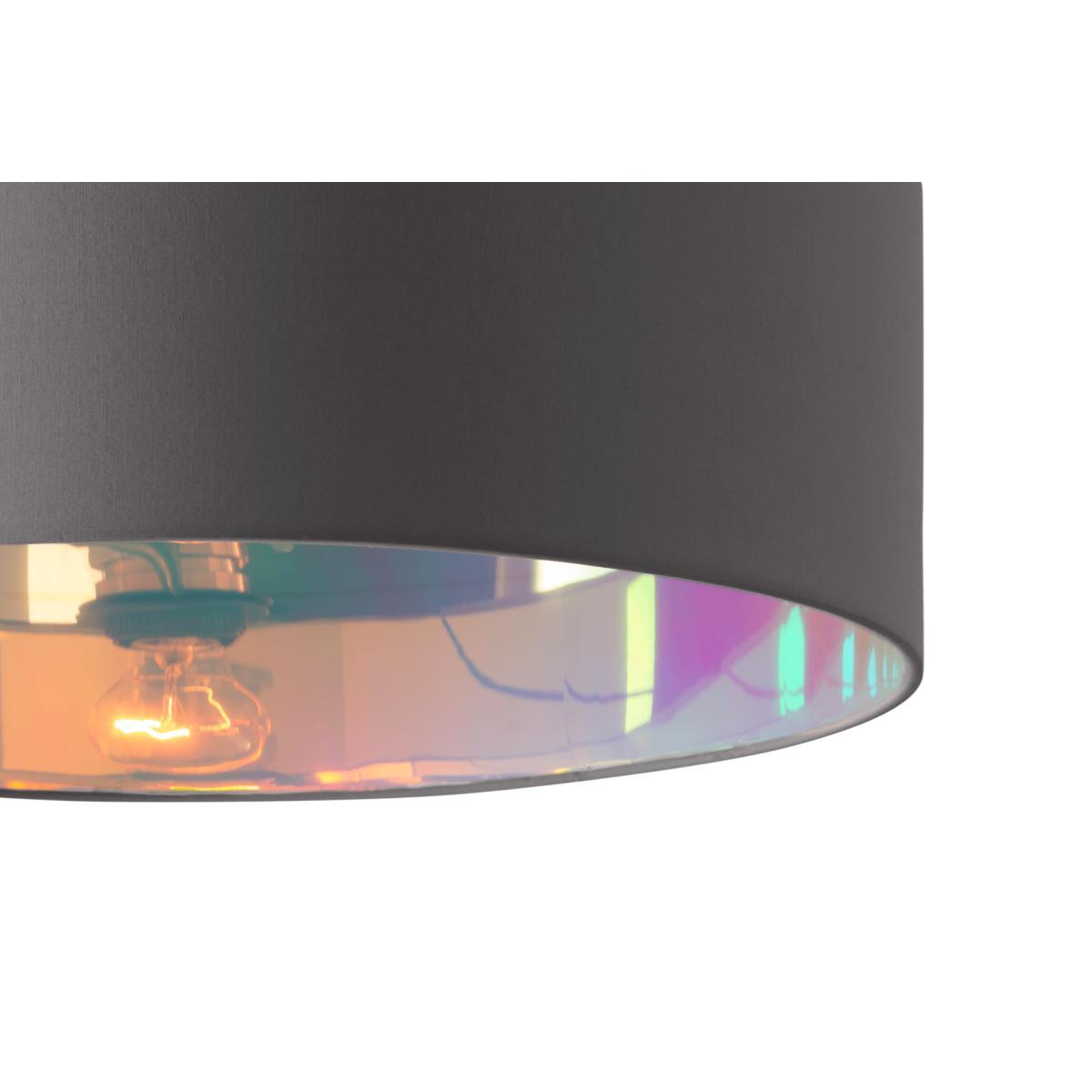 Oro Pendant Drum Lamp Shade, Grey and Iridescent – image 5