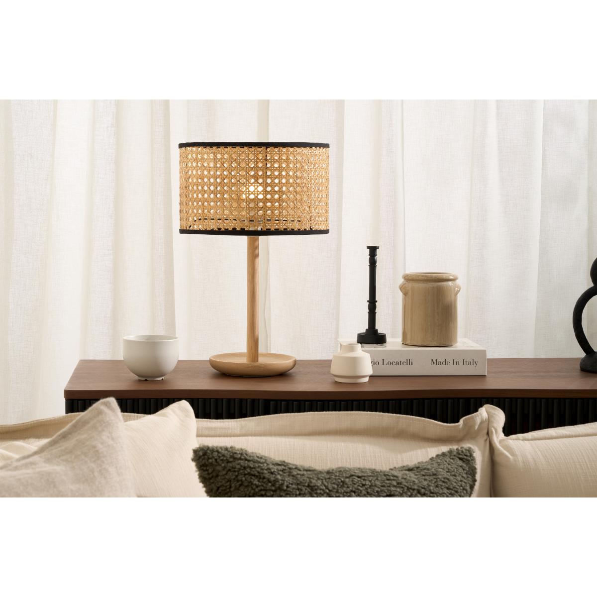 Sagres Lamp Shade, 30 cm, Natural Cane & Black – image 3