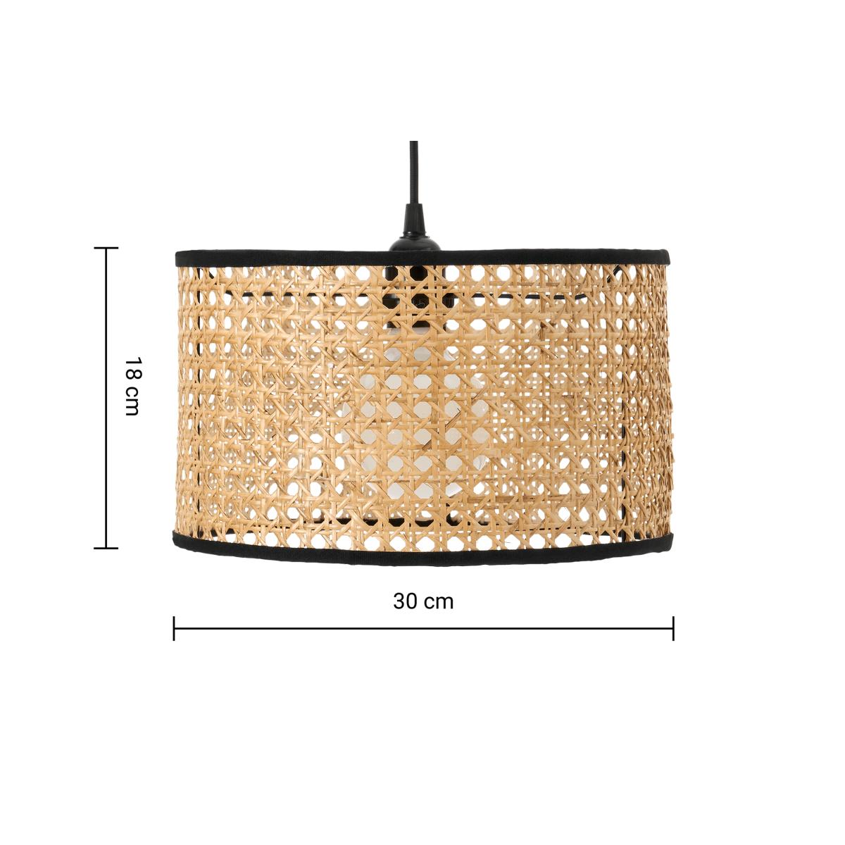 Sagres Lamp Shade, 30 cm, Natural Cane & Black – image 8