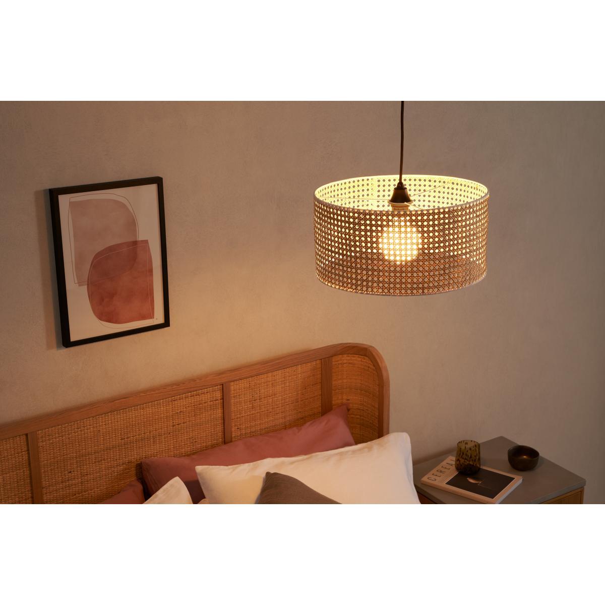 Sagres Pendant Lamp Shade, Natural Cane & White – image 4
