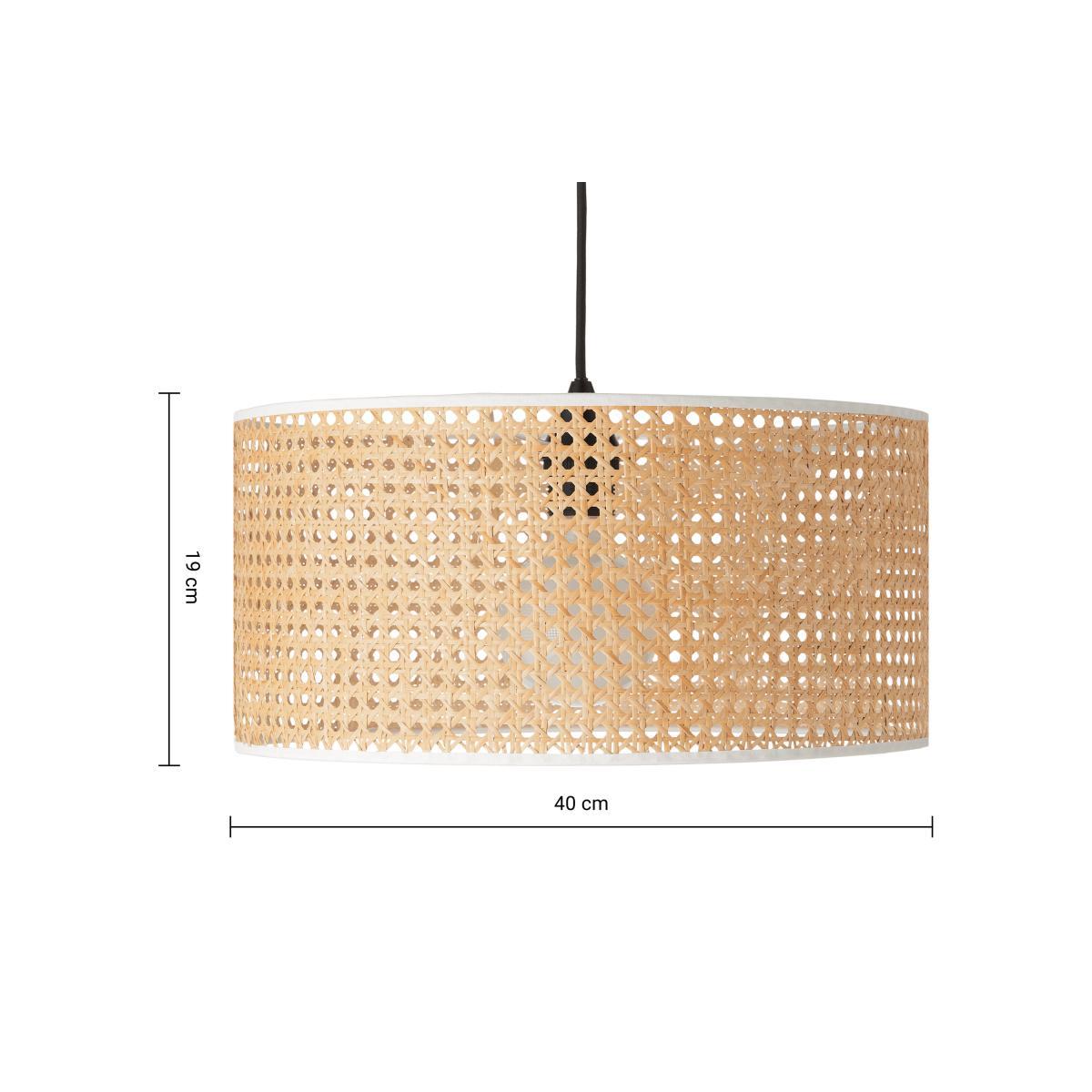 Sagres Pendant Lamp Shade, Natural Cane & White – image 8