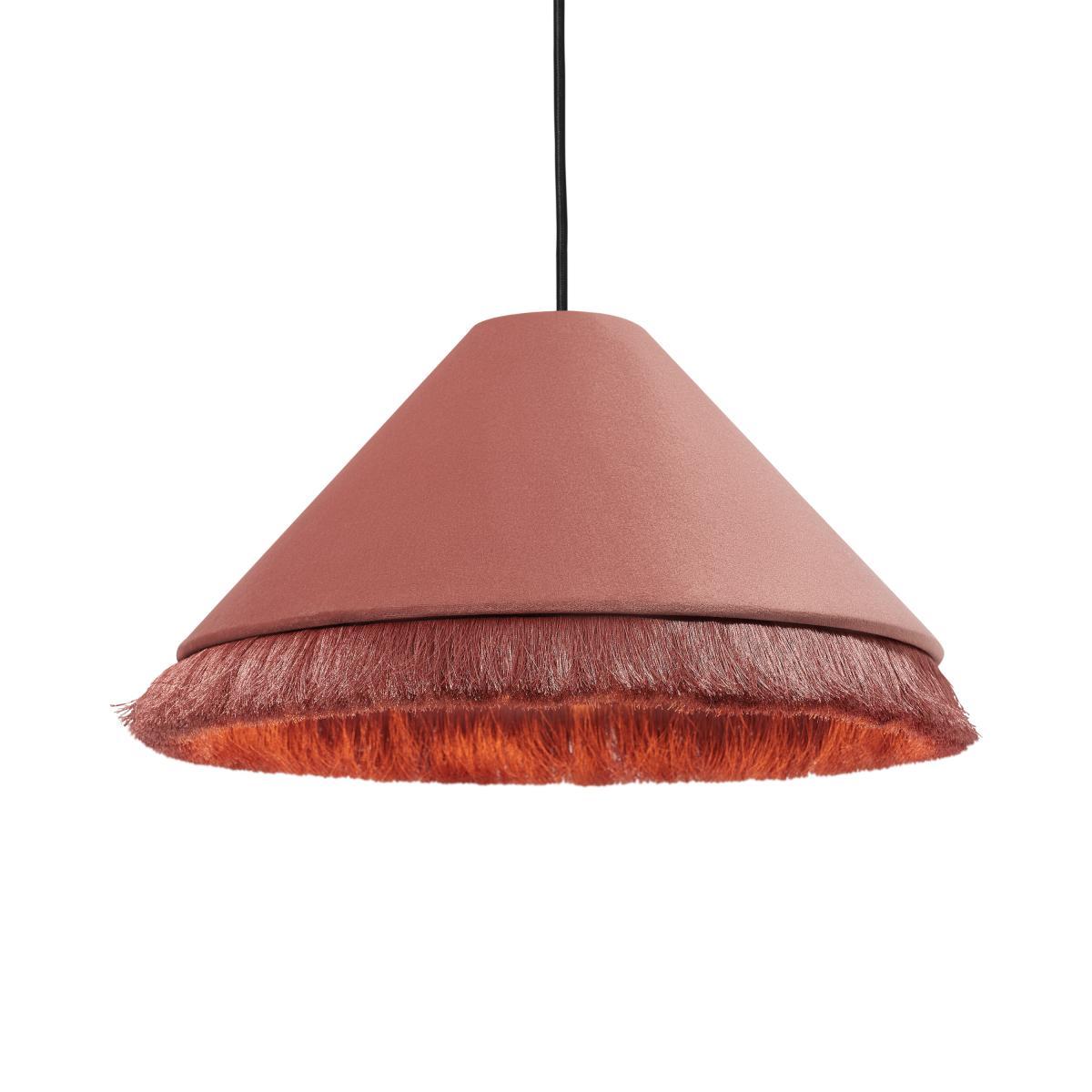 Syed Tasselled Lamp Shade, Dusty Pink Velvet – image 2