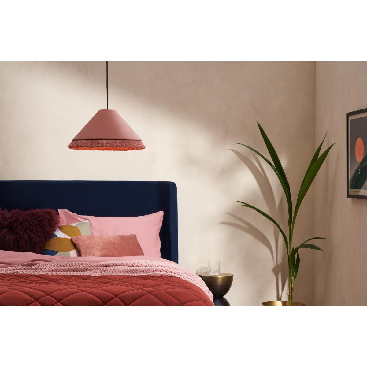 Syed Tasselled Lamp Shade, Dusty Pink Velvet – image 4