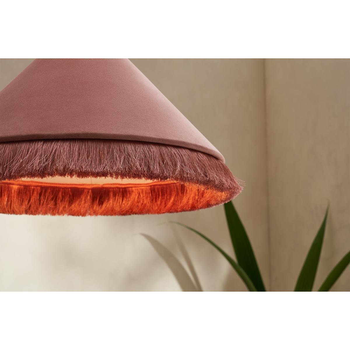 Syed Tasselled Lamp Shade, Dusty Pink Velvet – image 5