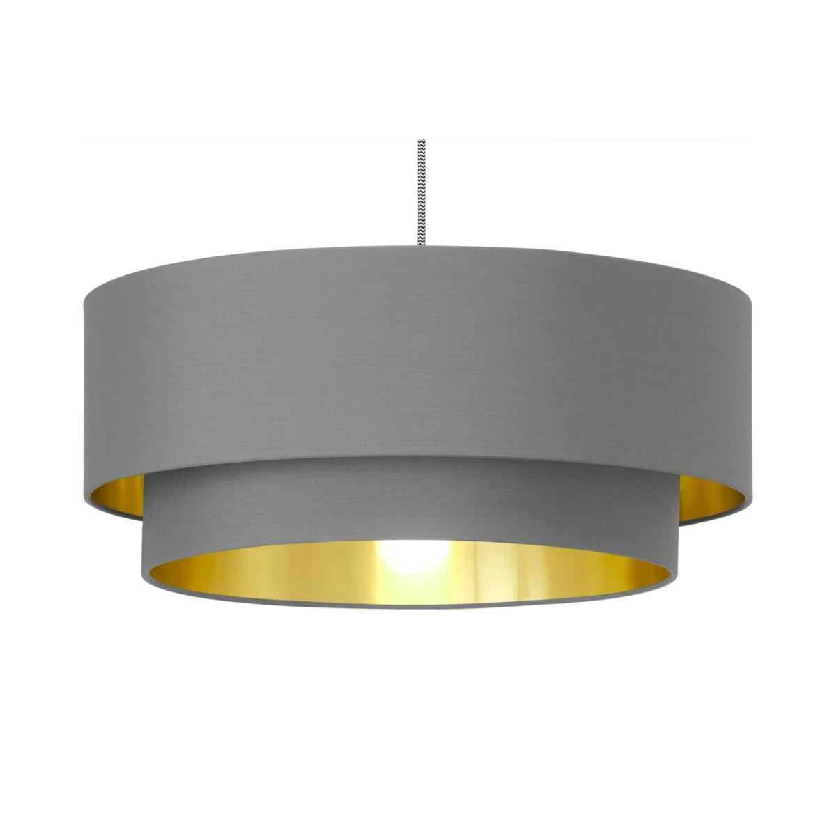 Oro Layered Pendant Shade, Grey & Brass – image 2