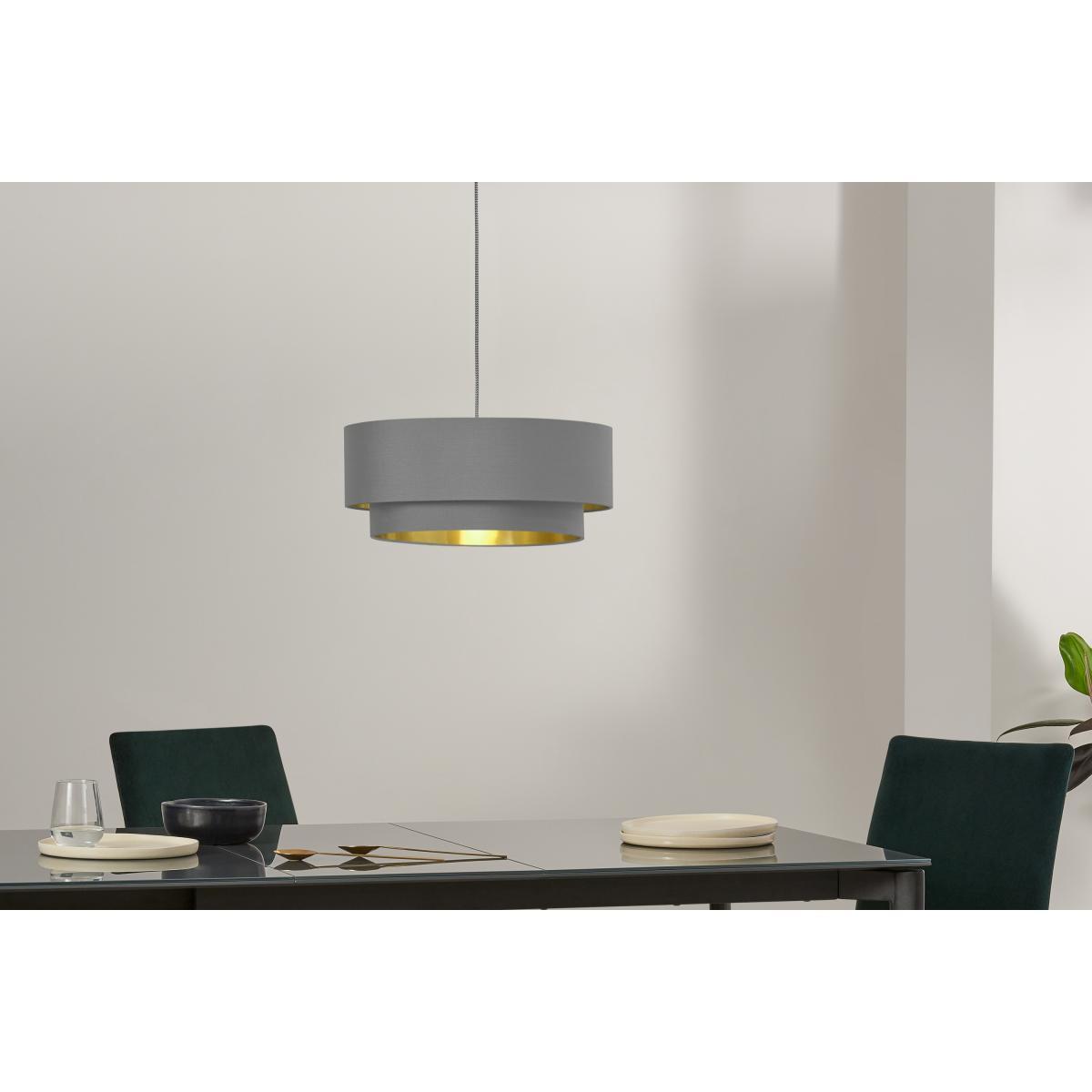 Oro Layered Pendant Shade, Grey & Brass – image 3