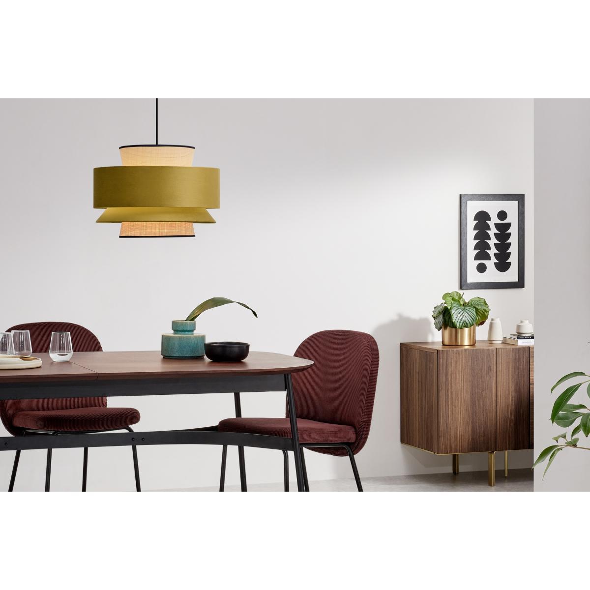 Haroon Lamp Shade, Antique Gold Velvet & Raffia – image 3