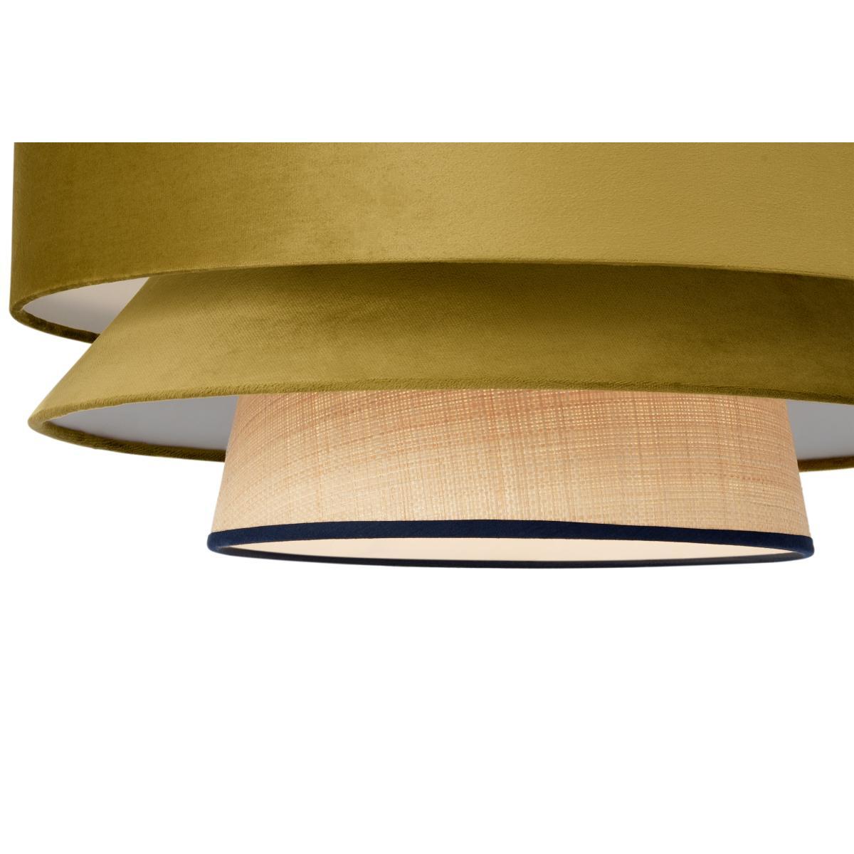 Haroon Lamp Shade, Antique Gold Velvet & Raffia – image 6
