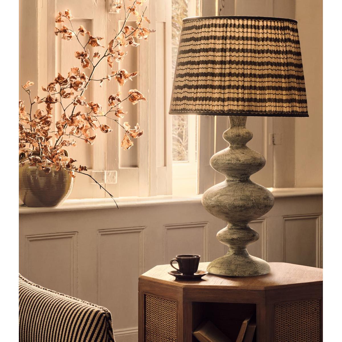 OKA, Hurley Lampshade 45cm - Green/Natural, Lampshades, Silk, Striped – image 2