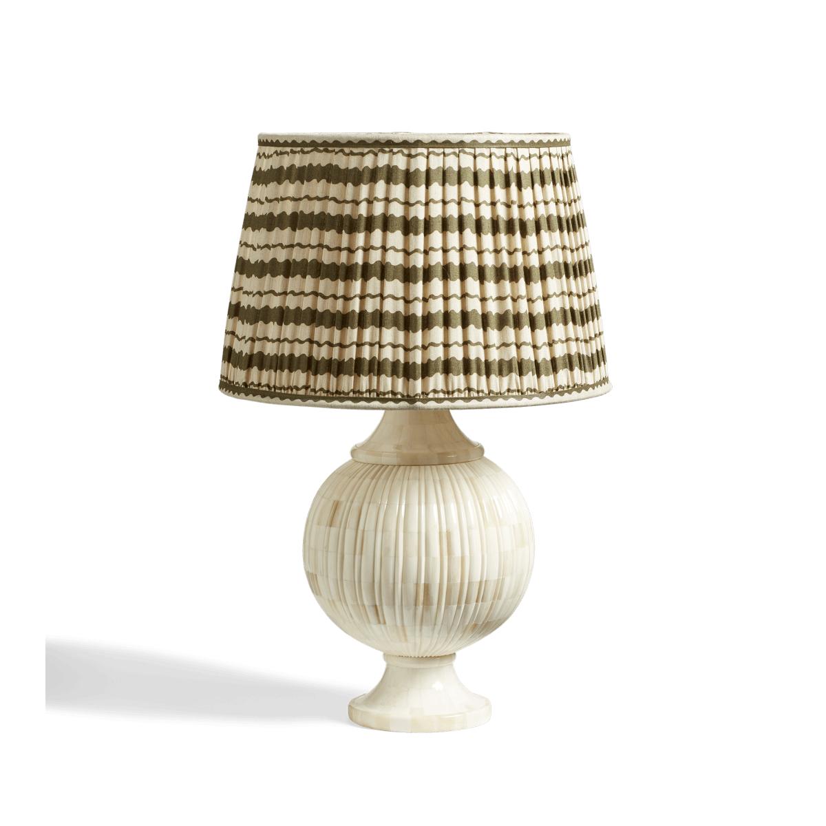 OKA, Hurley Lampshade 45cm - Green/Natural, Lampshades, Silk, Striped – image 4