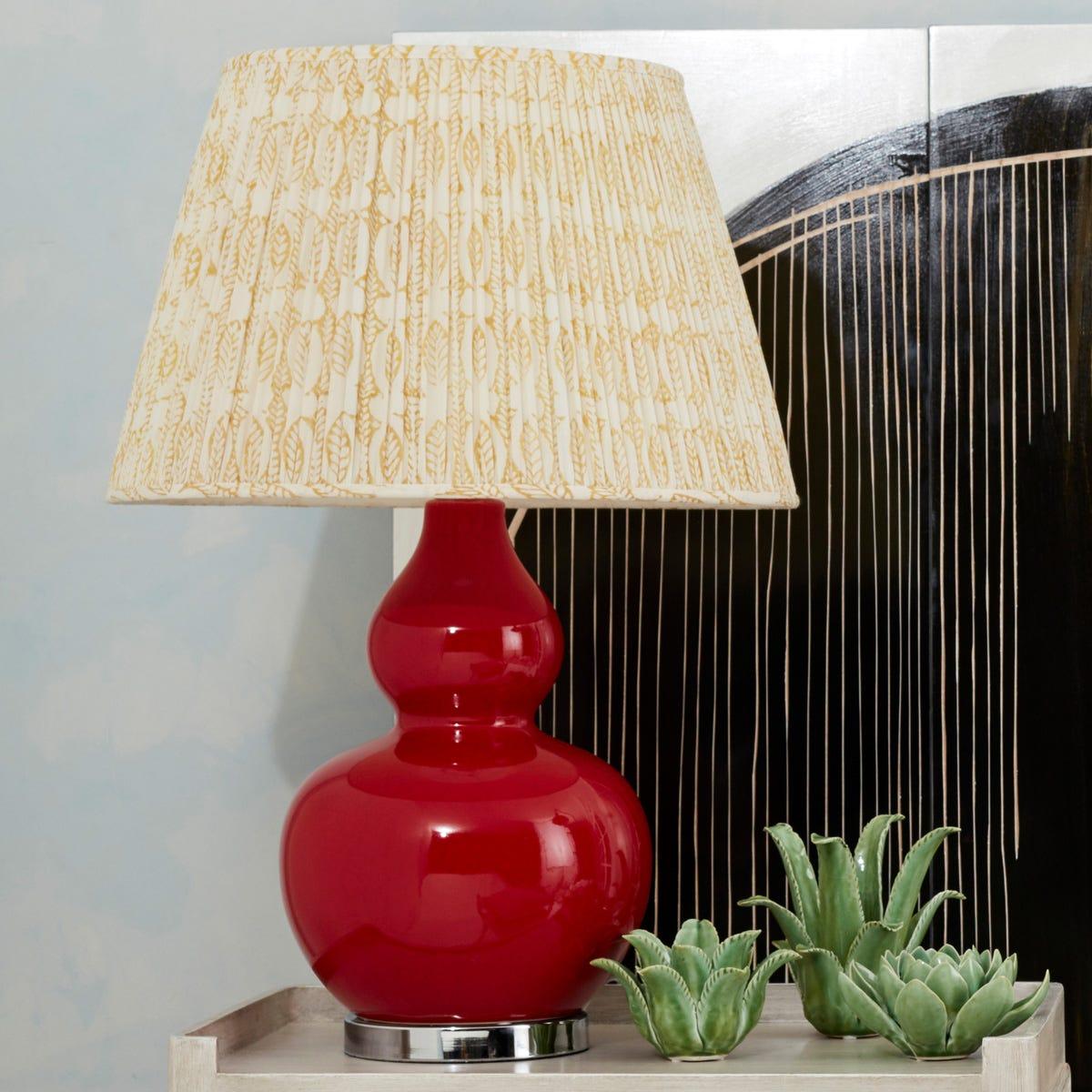 25cm Pleated Daun Cotton Lampshade - Turmeric – image 3