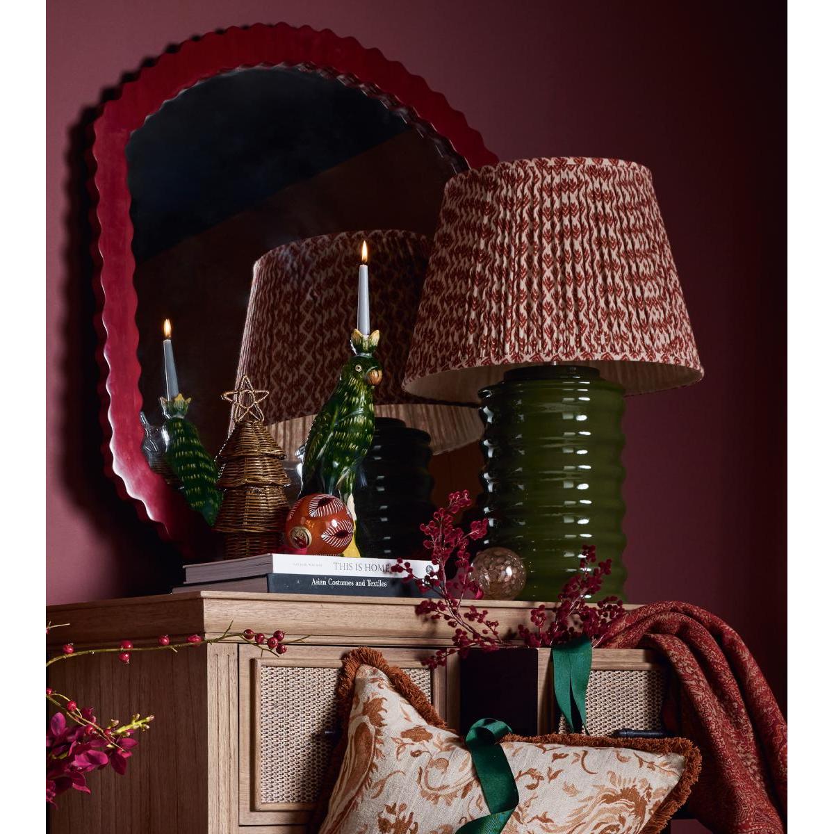 OKA, Hirkani Lampshade 35cm - Blood Orange, Lampshades, Linen, Small Print – image 2
