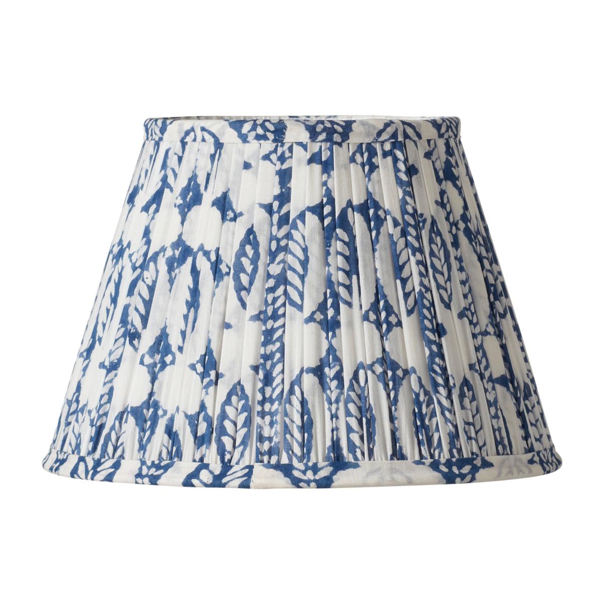 Pleated Daun Cotton Lampshade 25cm - Indigo