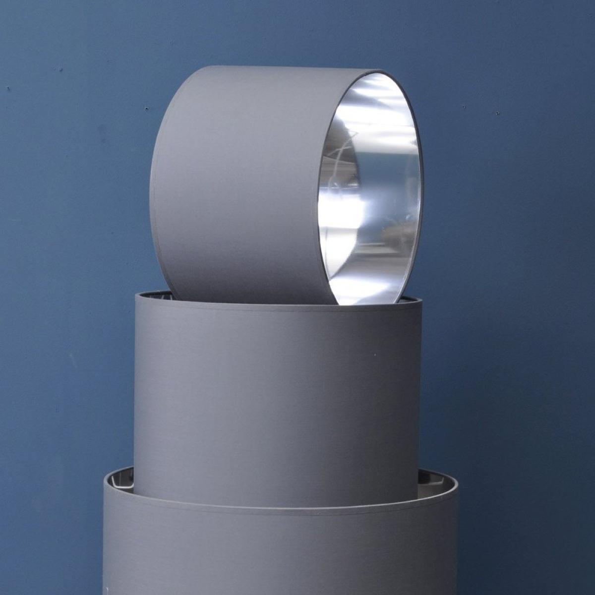 Libra Midnight Mayfair Collection - Lined Drum 14" Lampshade Grey and Silver – image 2