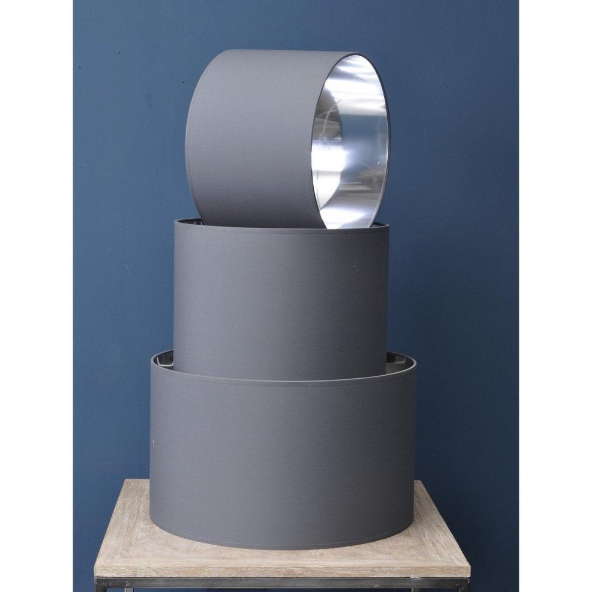 Libra Midnight Mayfair Collection - Lined Drum 14" Lampshade Grey and Silver – image 3