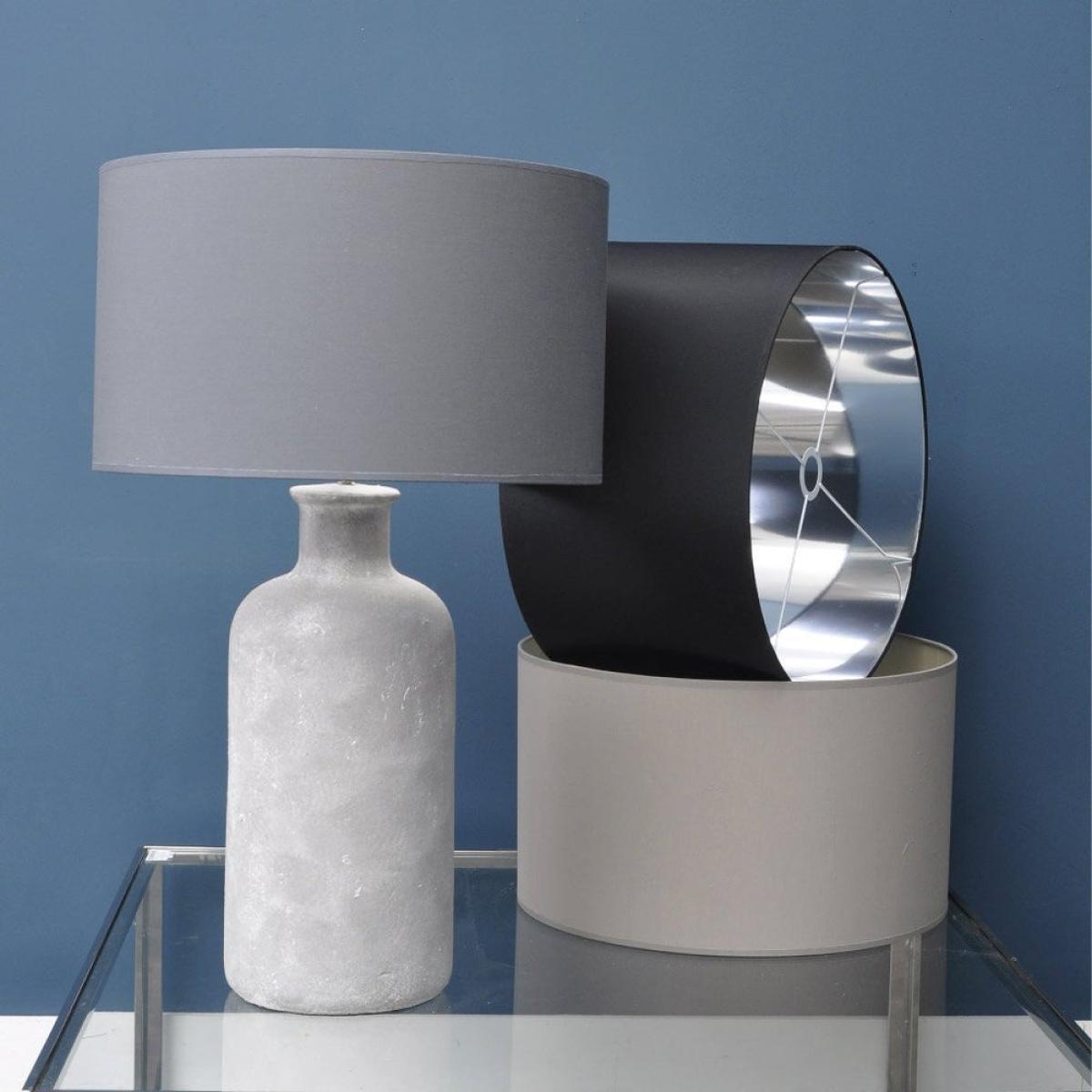 Libra Lined Drum 20" Lampshade Black and Silver – image 2