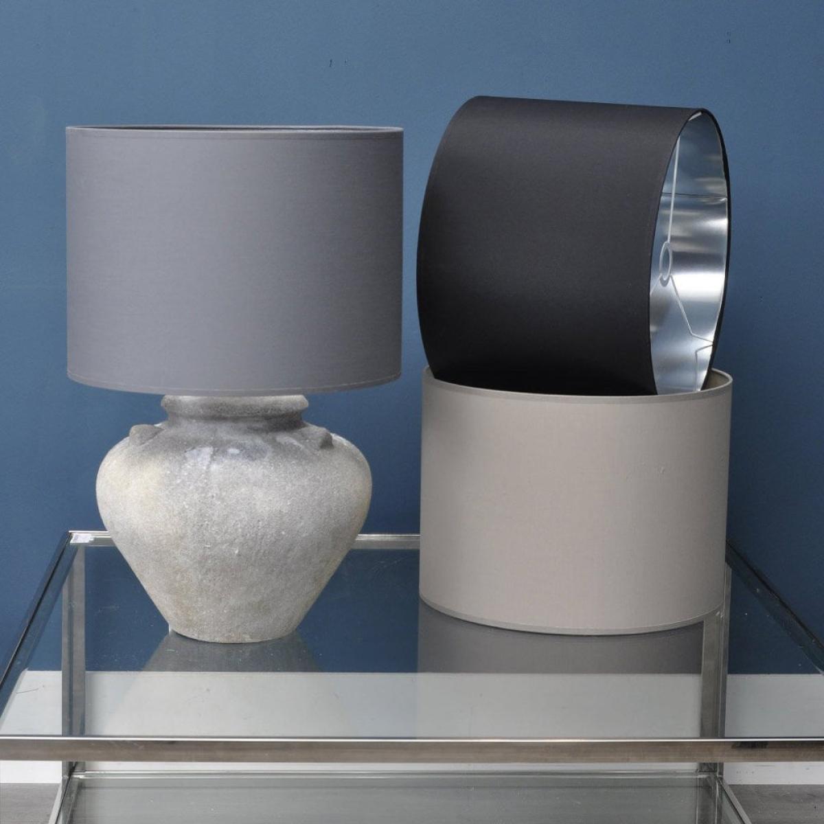 Libra Lined Drum 16" Lampshade Grey and Silver – image 3