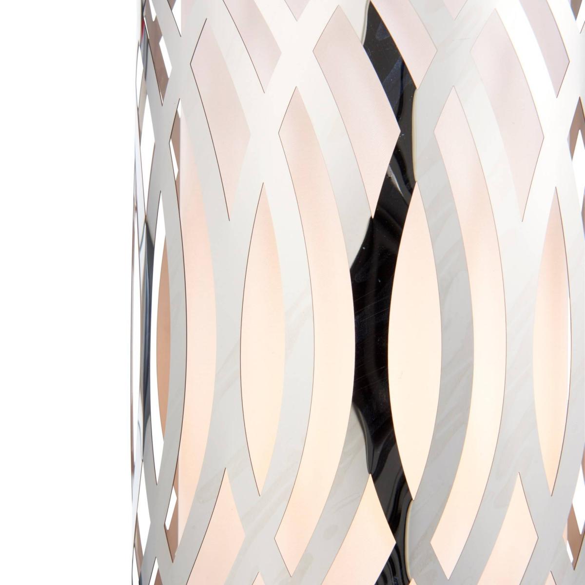 Melia 1 Light Polished Chrome 30cm Table Lamp with White Faux Silk Inner Shade – image 2