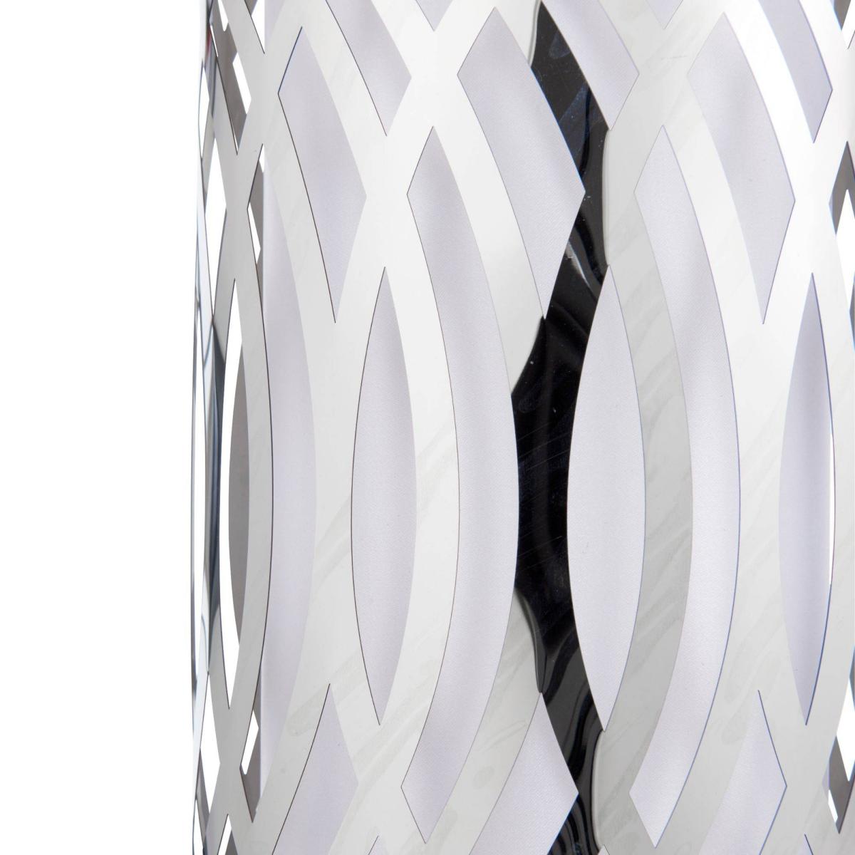 Melia 1 Light Polished Chrome 30cm Table Lamp with White Faux Silk Inner Shade – image 3