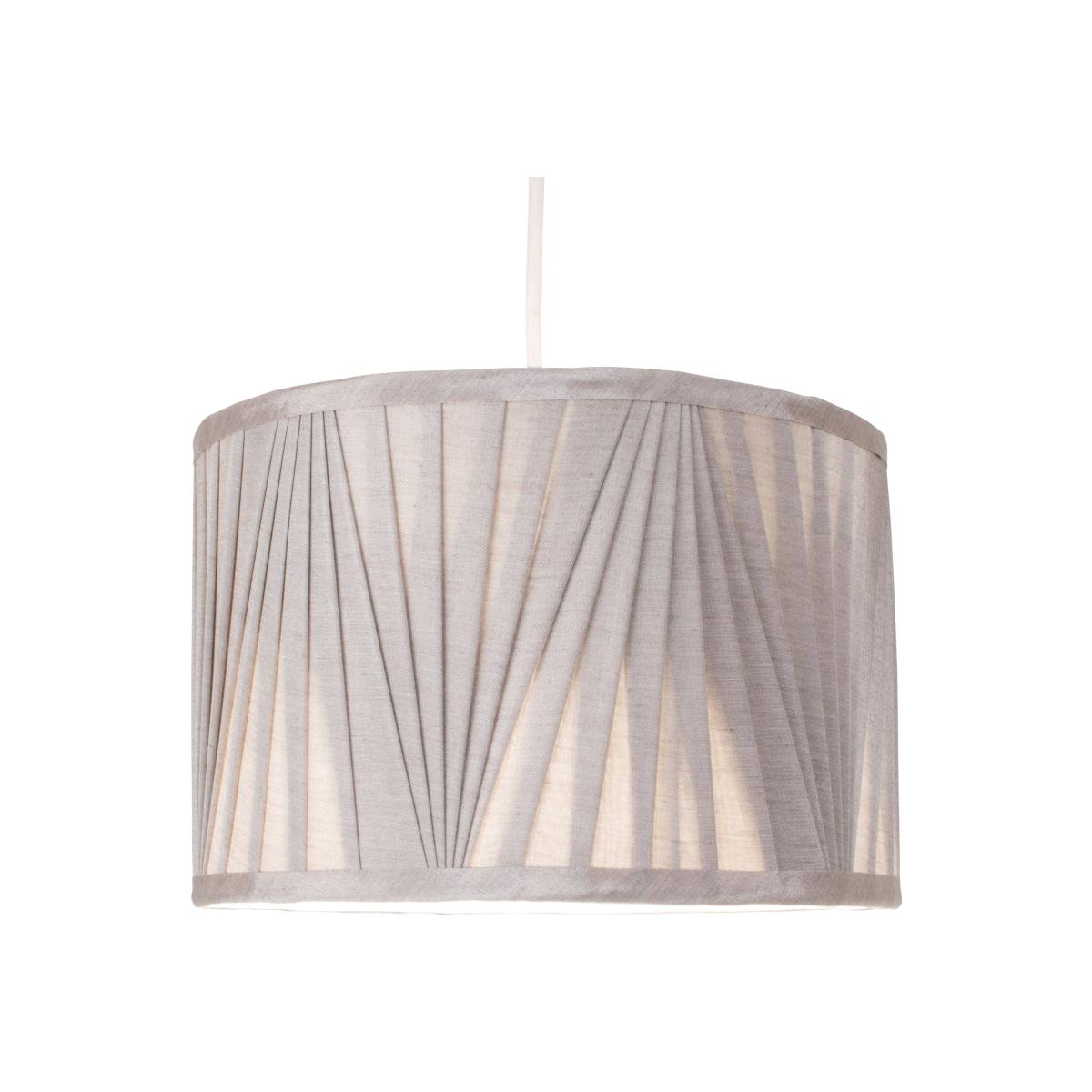 Silver 30cm Faux Silk Pendant Light Shade – image 1