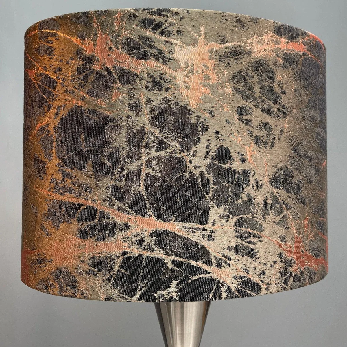 Black and Copper Brushed Lava Shade with Copper Lining 28 cm – image 1