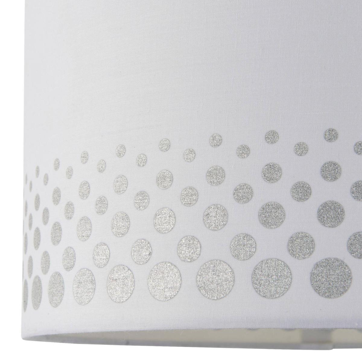 Inia 40cm White and Silver Spotted Cotton Drum Shade – image 4