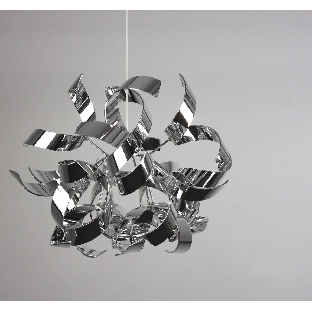 Lyndsay Large Pendant Light Shade Chrome – image 2
