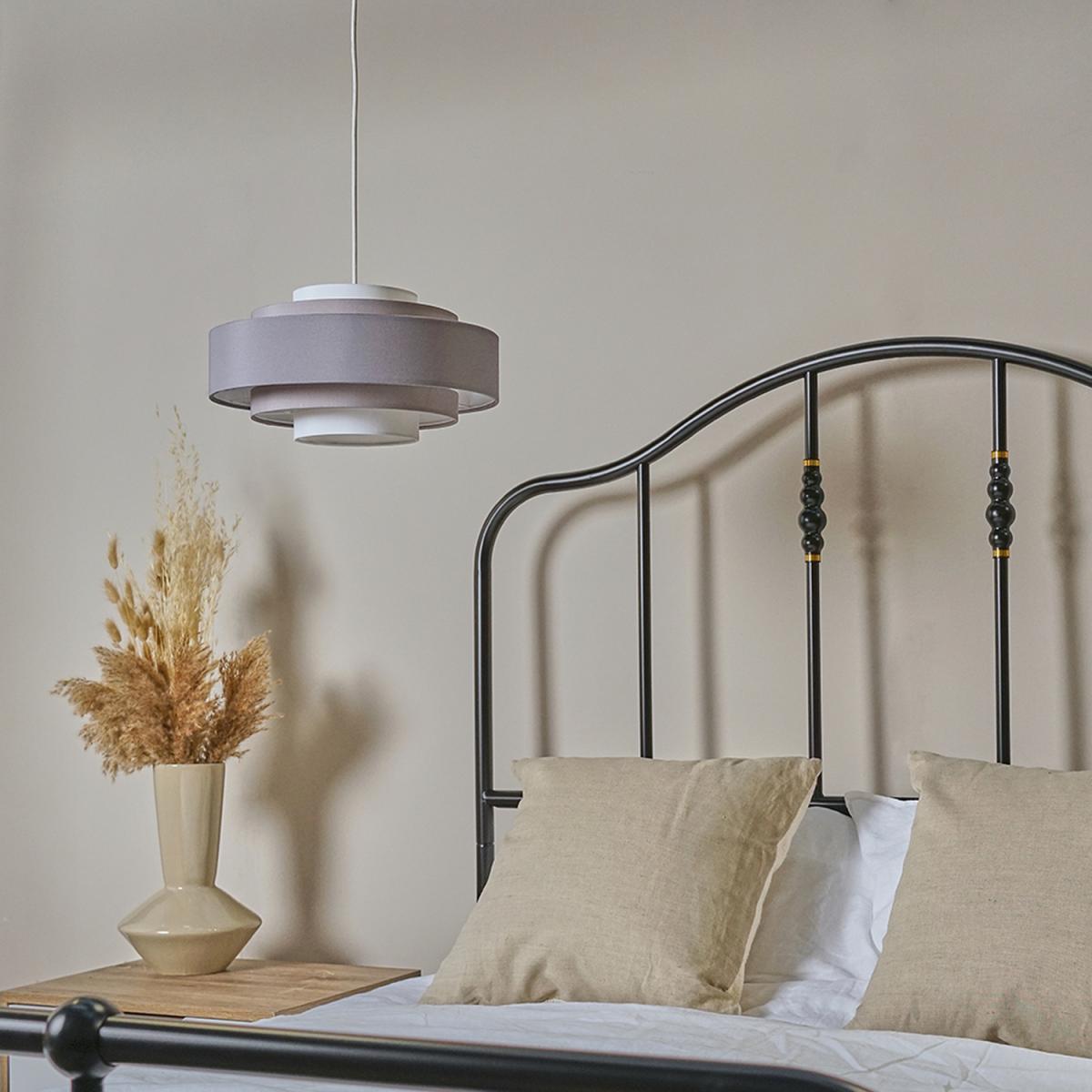 Modern 3 Tone Grey 5 Tier Cylinder Ceiling Pendant Light Shade - Grey – image 6