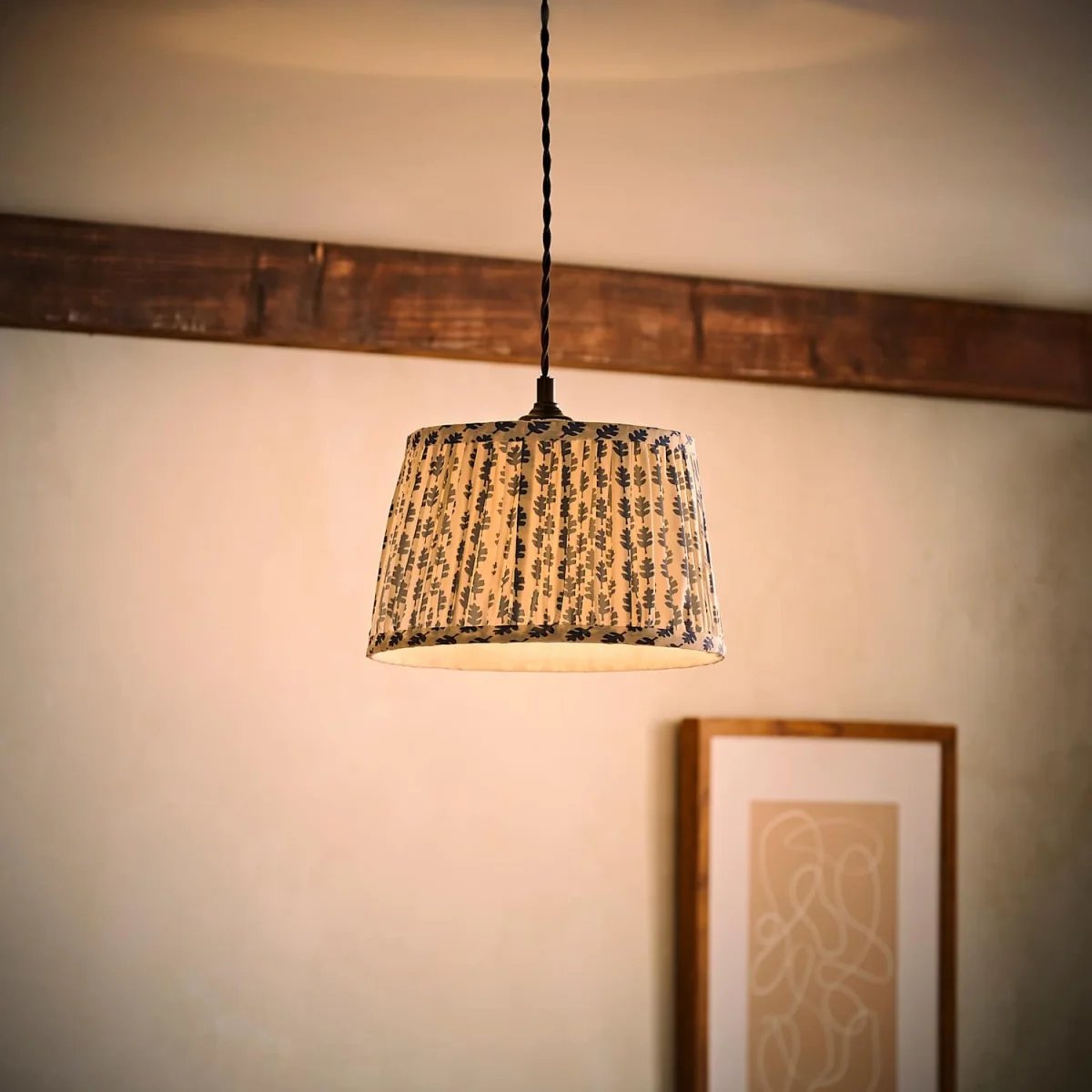 ValueLights Grange Small Floral Pleated Lamp Shade - Blue / Plastic – image 4