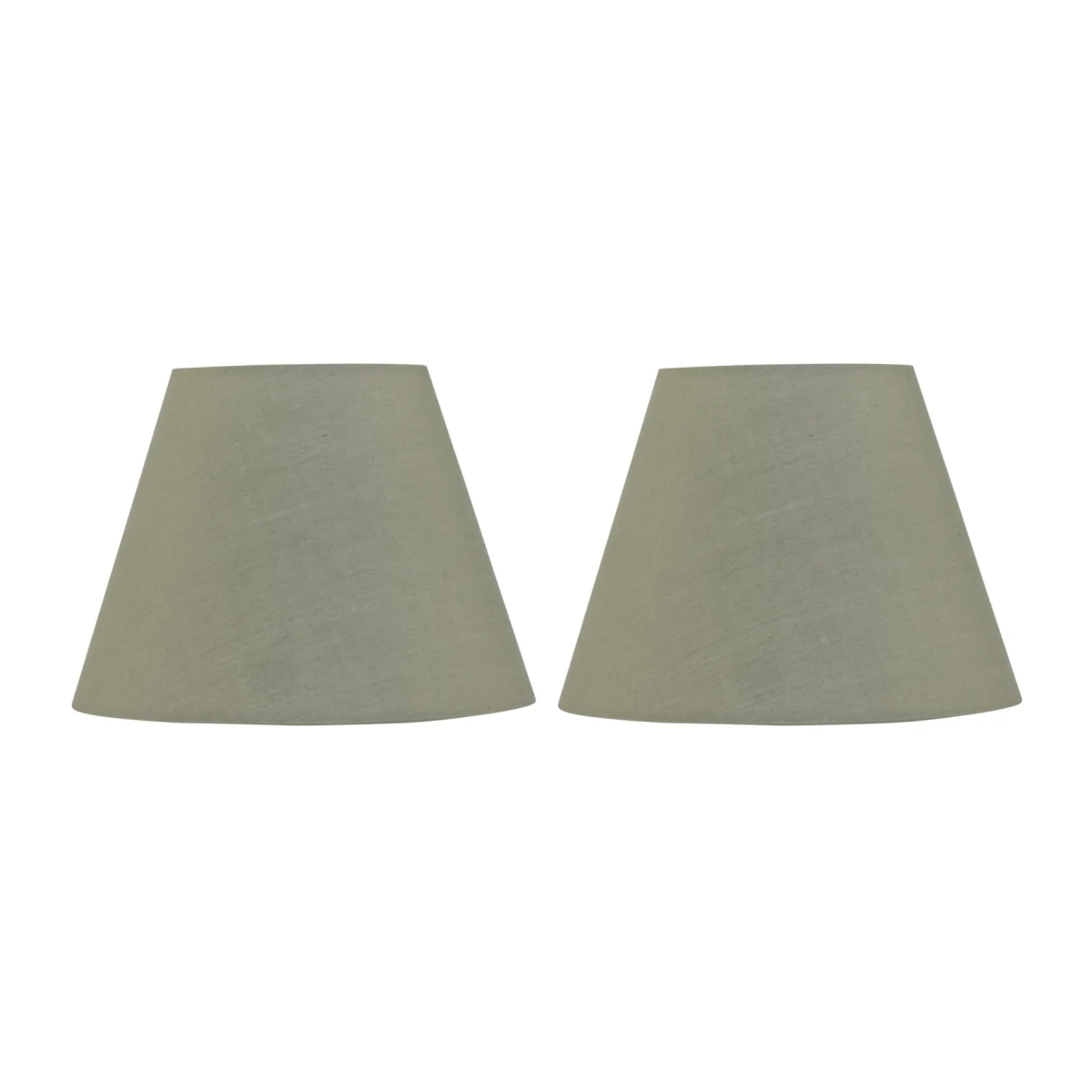 Set Of 2 Sage Green Cotton 20cm Diameter Tapered Fabric Lamp Shades - Green – image 1