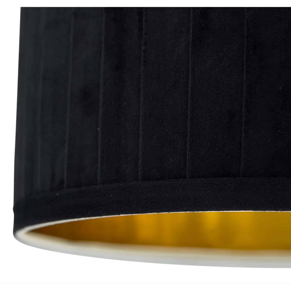 Sundance Easy Fit Fabric Pendant Shade - Black Velvet With Gold Cardboard Inner Detail – image 7