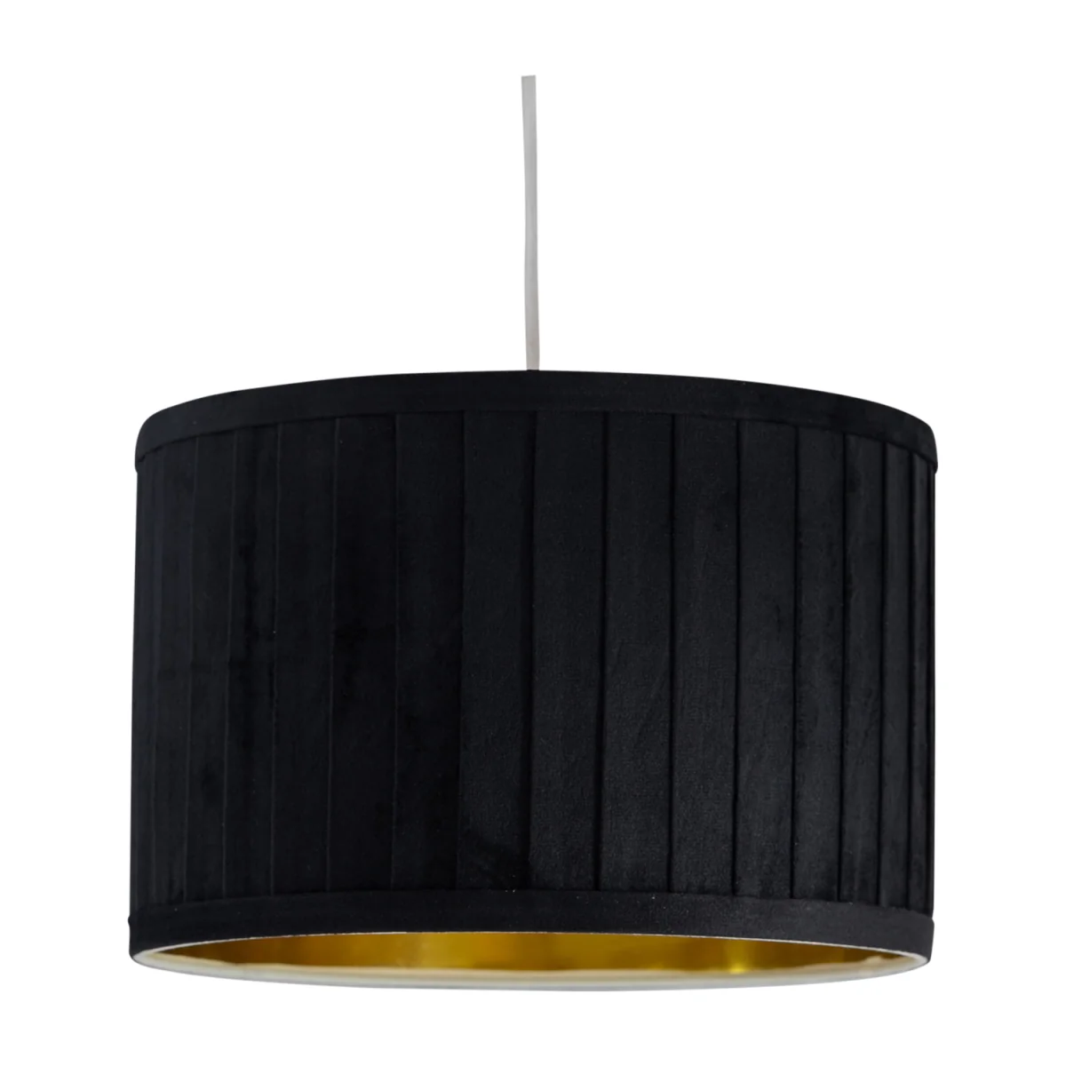 Sundance Easy Fit Fabric Pendant Shade - Black Velvet With Gold Cardboard Inner Detail – image 8