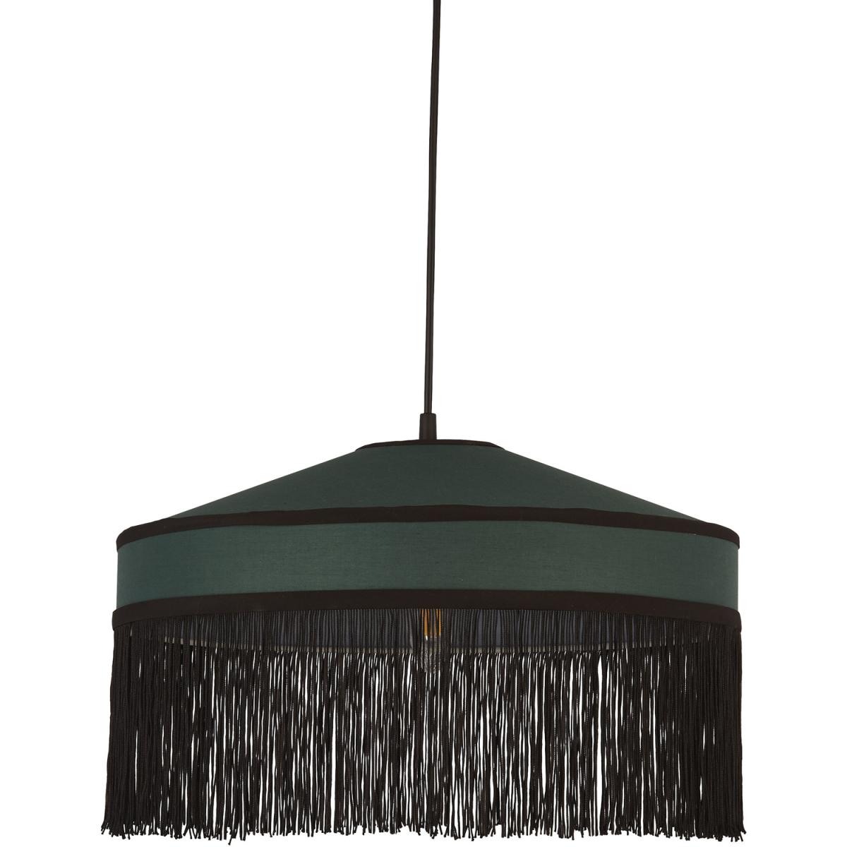 Dome Shade with Fringe Detail  - Green – image 2