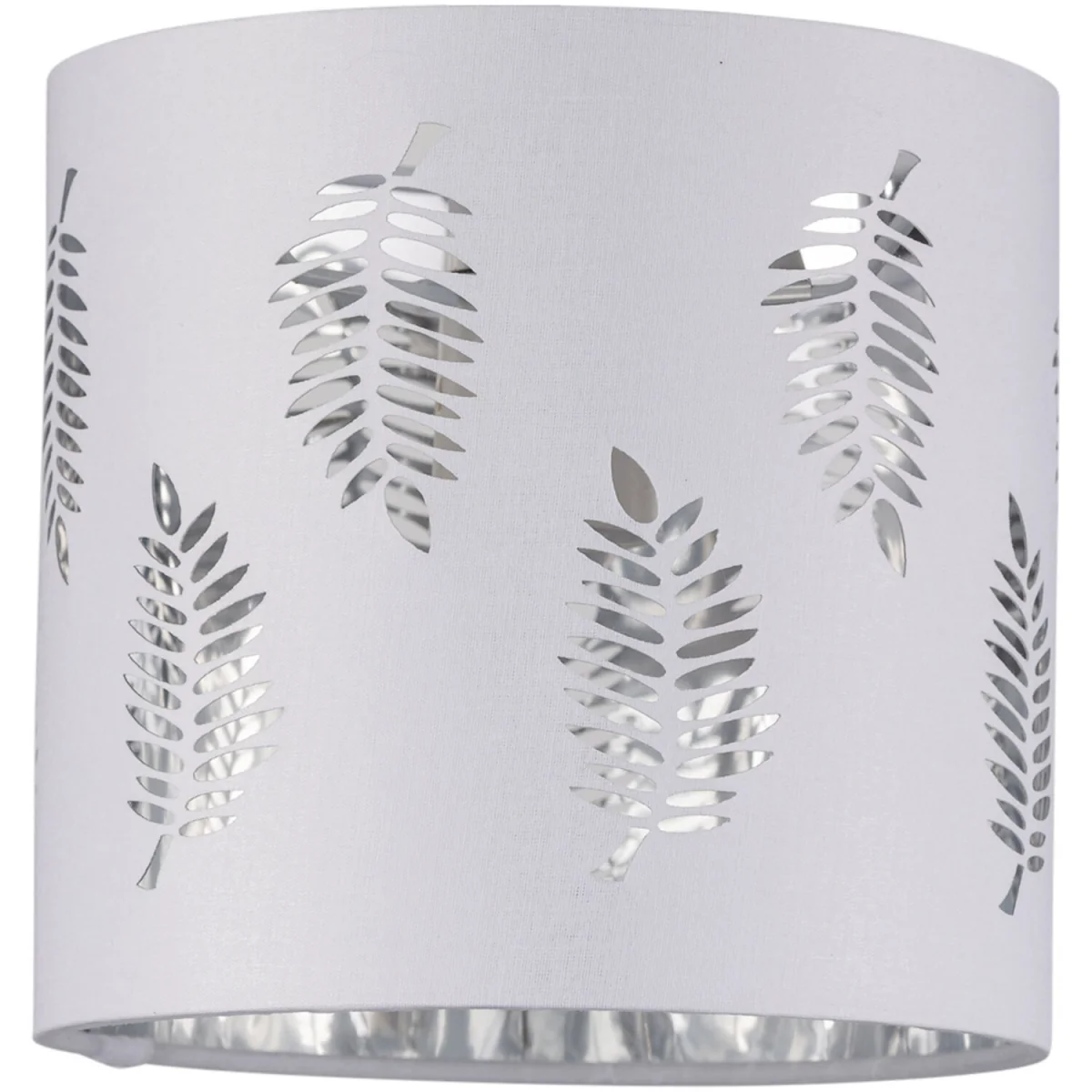 Fern Fabric Shade - White Cotton With Silver Inner Detail – image 2