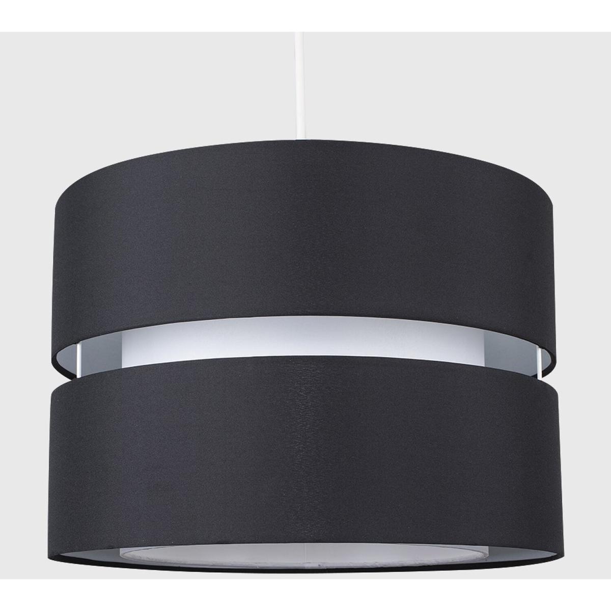 Modern Large 2 Tier Black Cylinder Ceiling Pendant Light Shade - Black – image 3